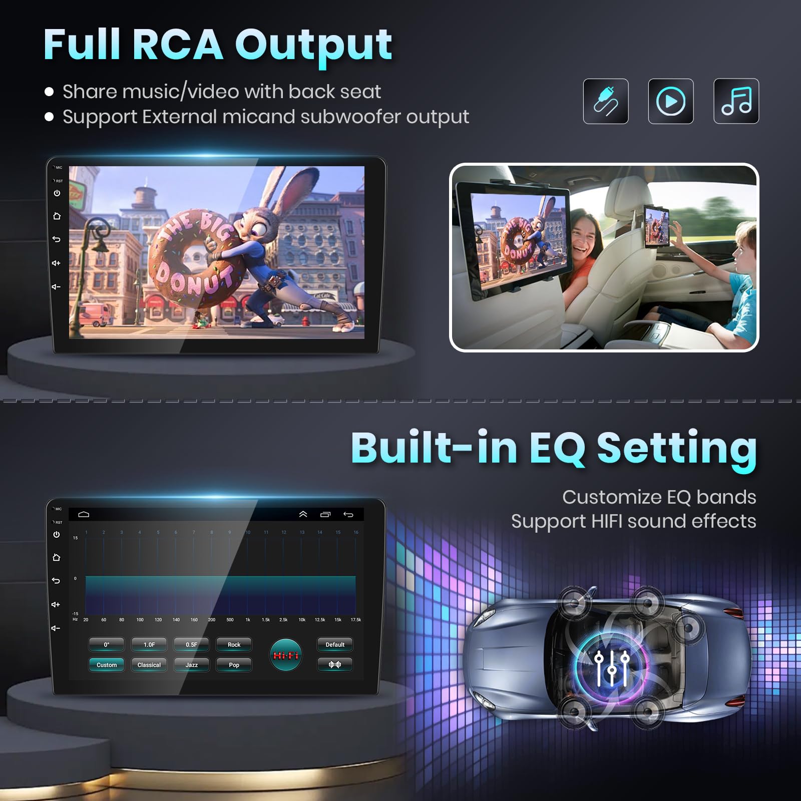 ?Hifi 16Eq? 2G+64G Radio For Honda Crv 2007 2008 2009 2010 2011 Car Stereo With Wireless Carplay Android Auto,9Inch 1080P Hd Ips Touch Screen Bluetooth Gps Wifi Rds Fm Radio Swc Ahd Backup Camera