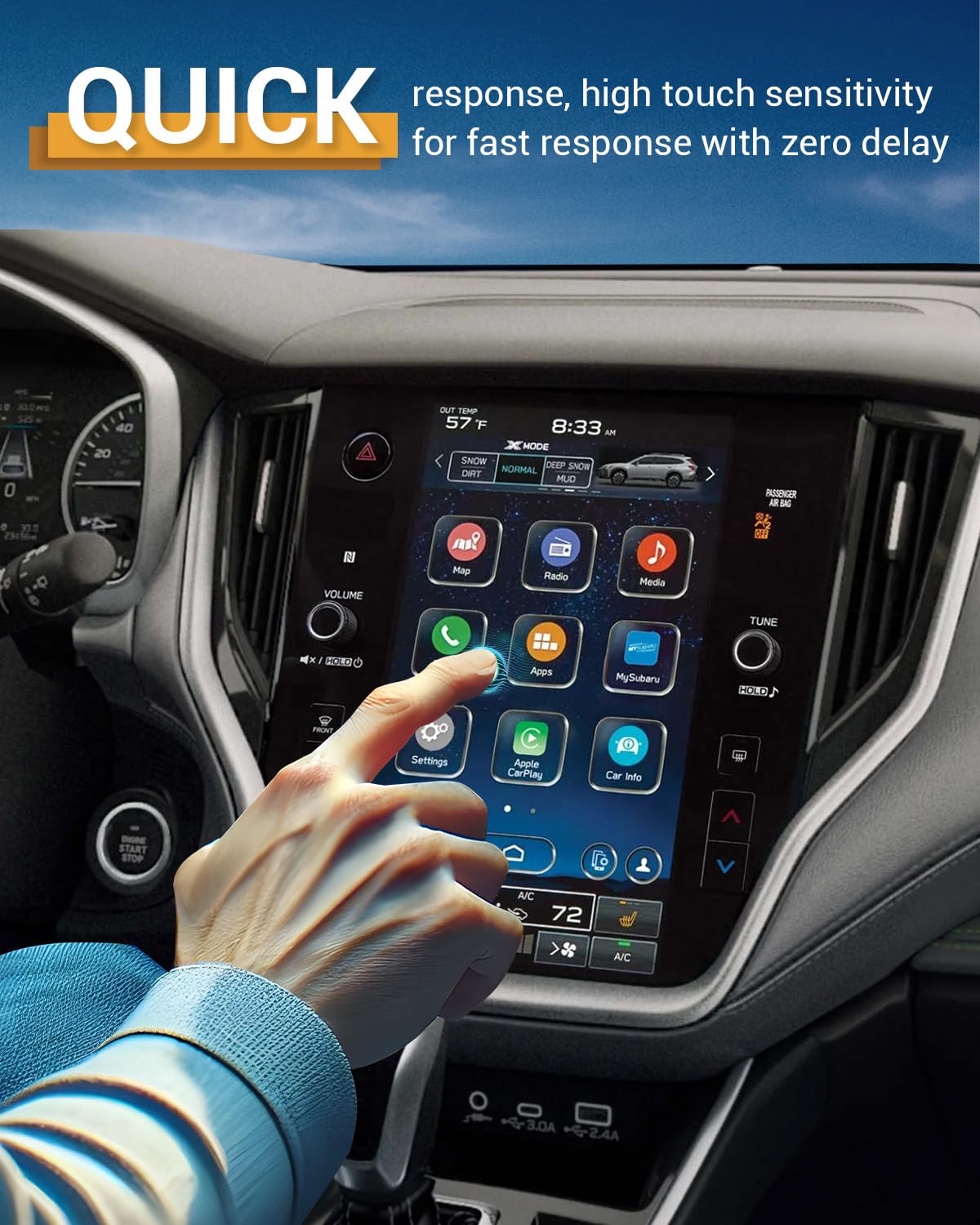 Yee Pin For 2023 2024 Subaru Outback 11.6' Screen Protectors Tempered Glass Matte Finish Anti Glare Reduce Fingerprint 9H Scratch Resistant   Navigation Screen Protection Or 2020 2024 Subaru Outback