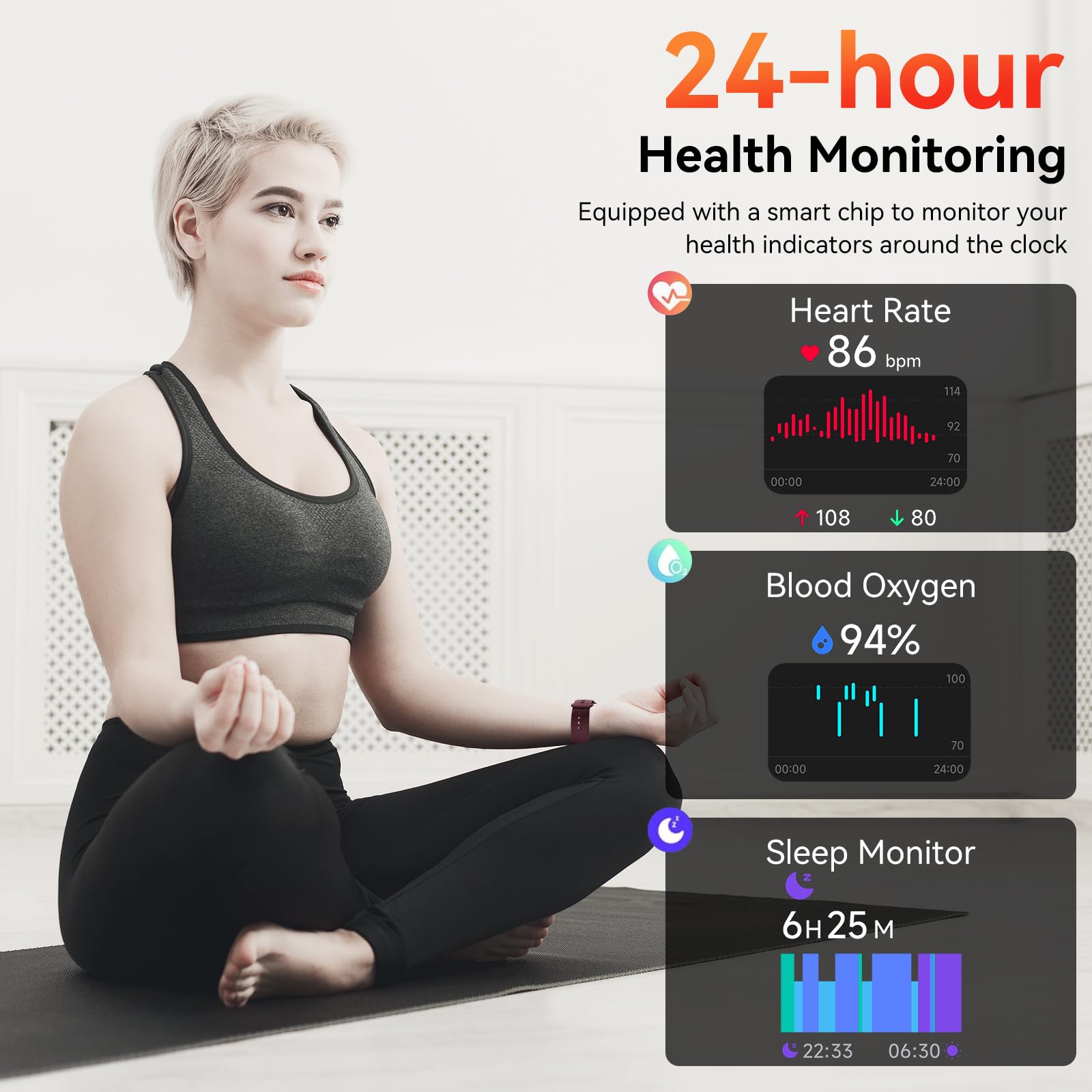 Senbono Smart Watch With Alexa Built-In, 1.83 '' Hd Touchscreen, Bluetooth Calling, Ip68 Waterproof Fitness Tracker, 120+ Sports