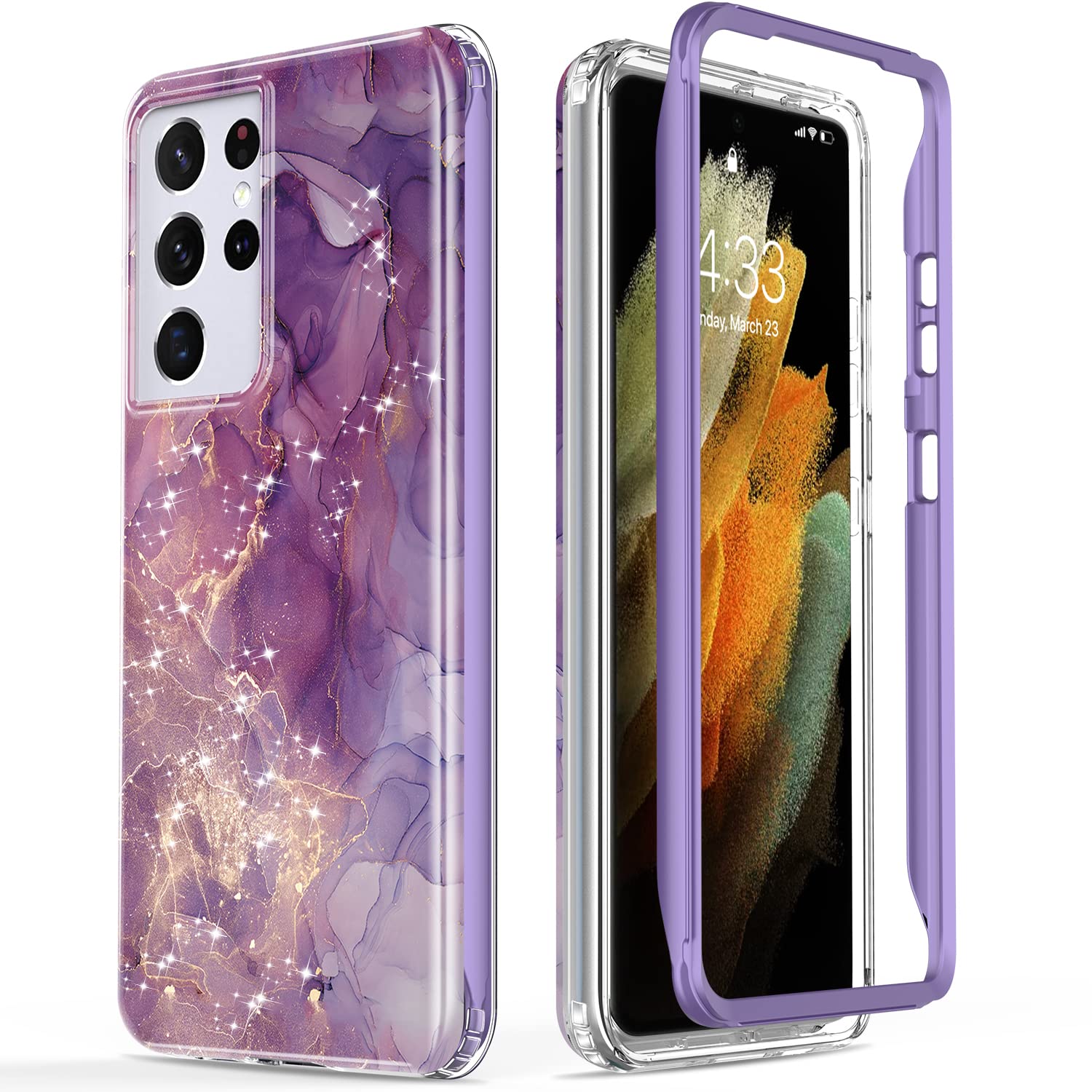 Esdot For Samsung Galaxy S21 Ultra Case,Military Grade Passing 21Ft Drop Test,Rugged Cover With Fashion Designs For Women Girls,