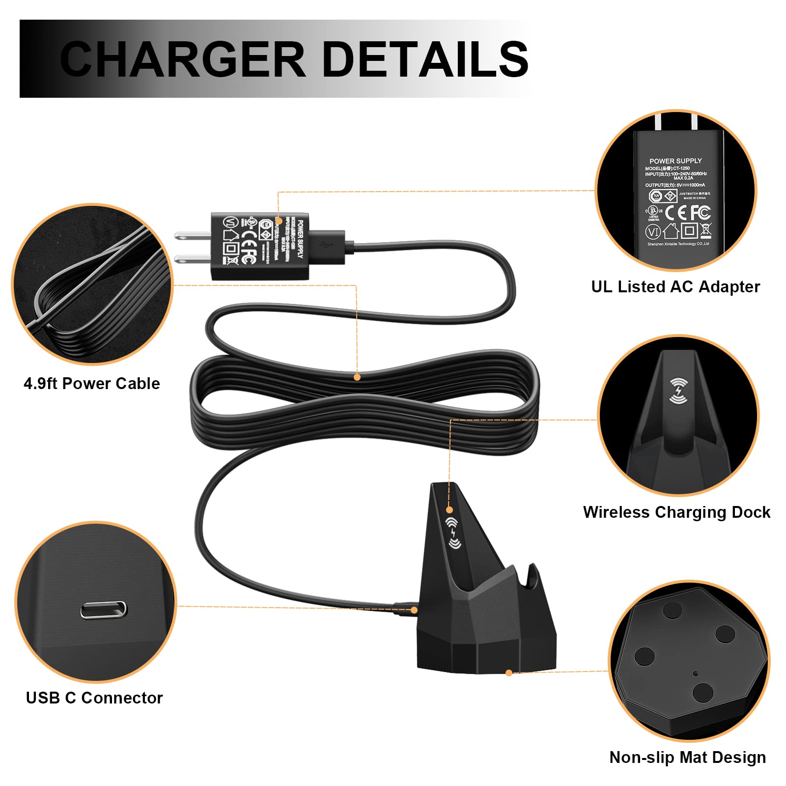 Fgieu Charging Dock Replacement For Manscaped 4.0, Wireless Charging Stand Base Compatible With Manscaped The Lawn Mower 4.0 Ele