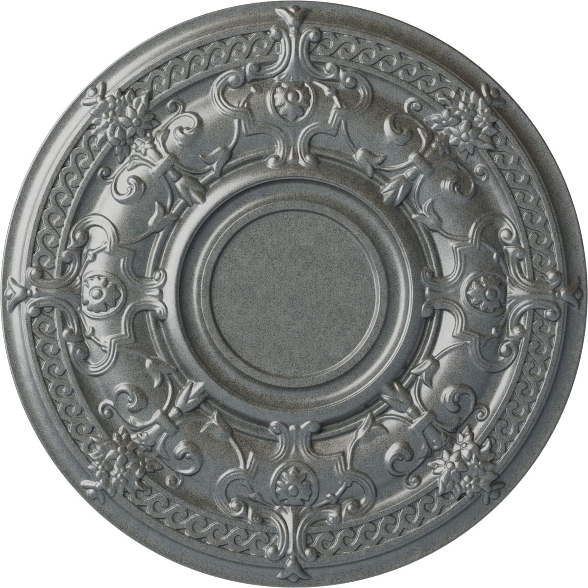 Ekena Millwork Cm33Dapls Dauphine Ceiling Medallion, 33 7/8''Od X 1 3/8''P (Fits Canopies Up To 13 1/4''), Hand Painted Platinum