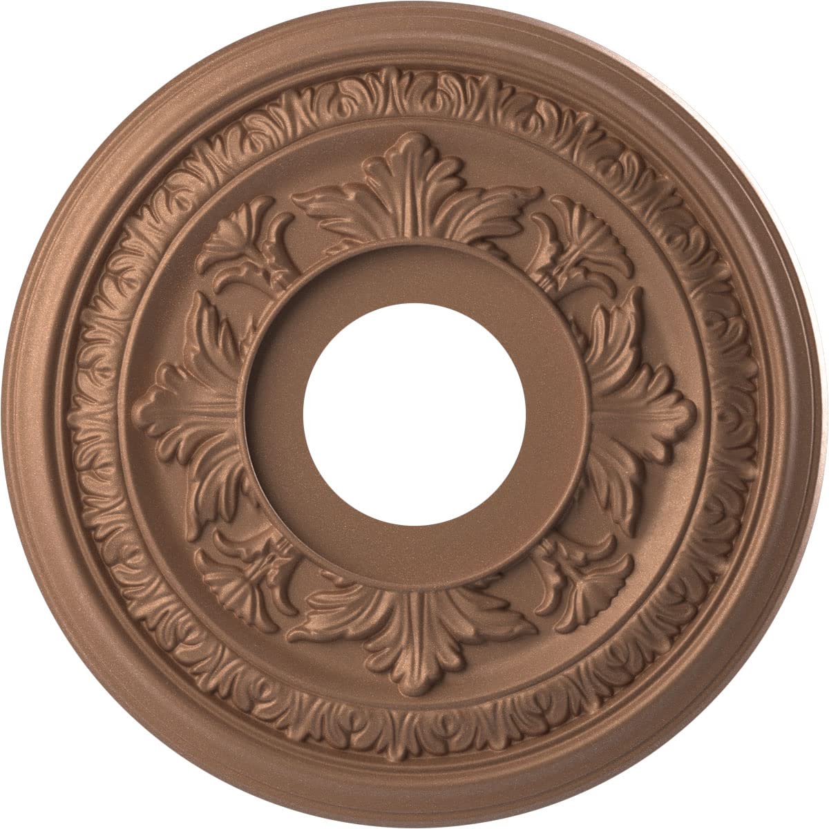 Ekena Millwork 13OD x 3 1/2ID x 3/4P Baltimore Thermoformed PVC Ceiling Medallion (Fits Canopies up to 5 1/4), Aged Copper