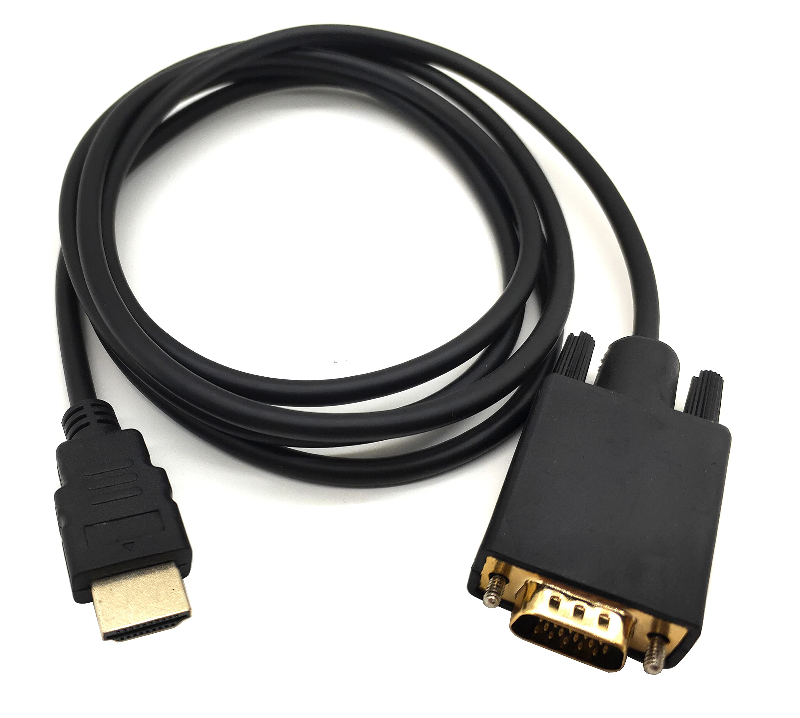 Hdmi To Vga Adapter Cable, Haokiang 6Ft/1.8M Gold Plated 1080P Hdmi Male To Vga Male Active Video Converter Cord Support Notebook Pc Dvd Player Laptop Hdtv To D Sub Hd 15 Pin Vga Monitors Projector