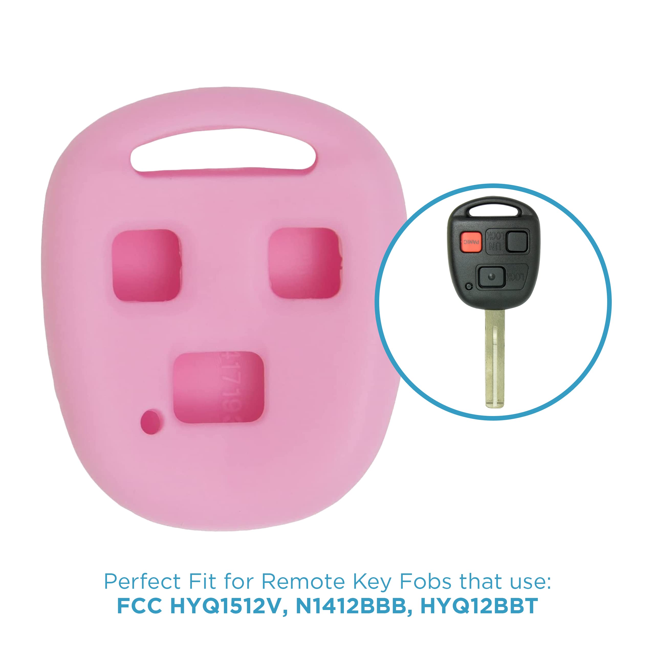 Keyless2Go Replacement For Key Fob Cover For Lexus Vehicles With Fcc Hyq1512V, N1412Bbb, Hyq12Bbt   Pink