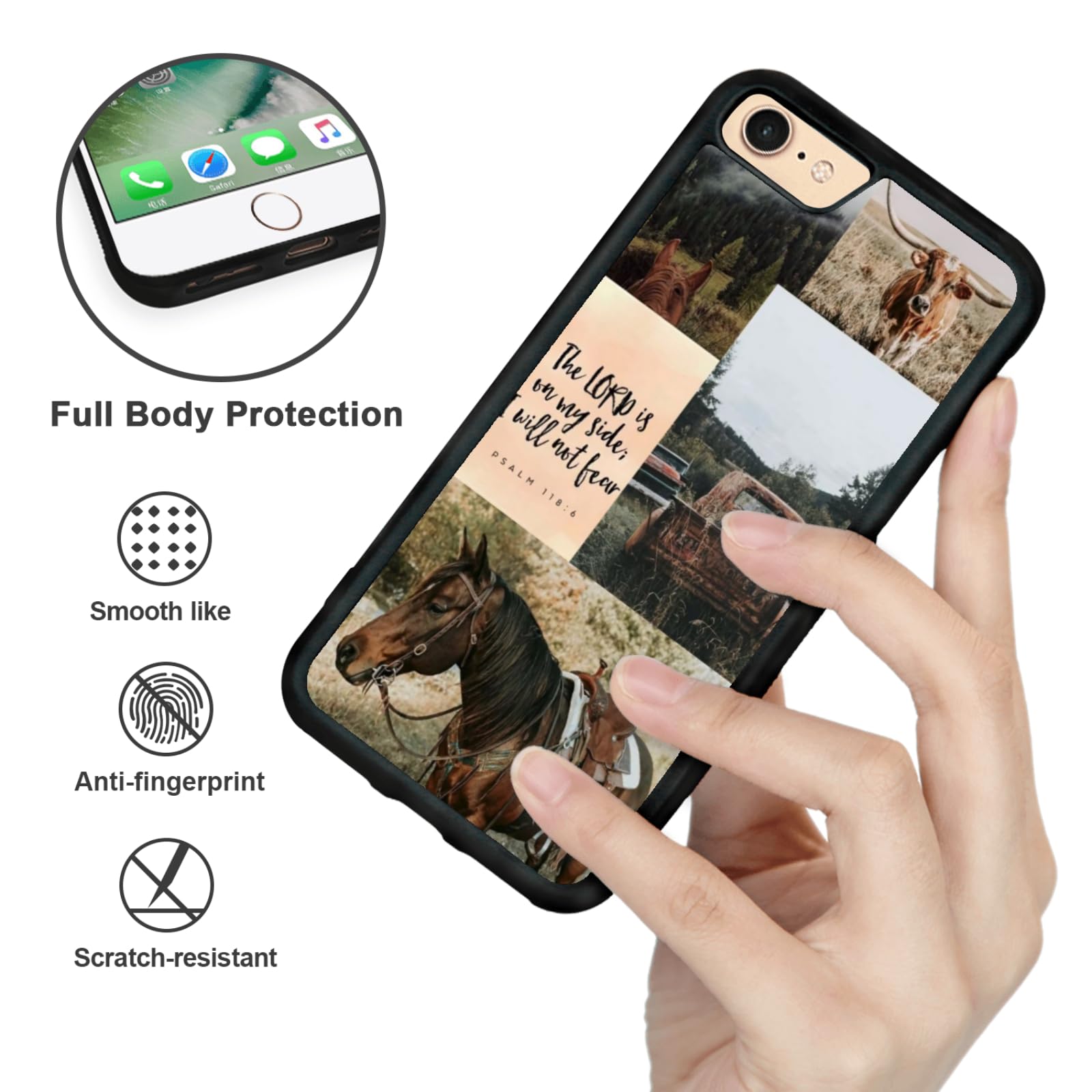 Traday Western Phone Case Compatible With Iphone 7/8/Se Horse Phone Case