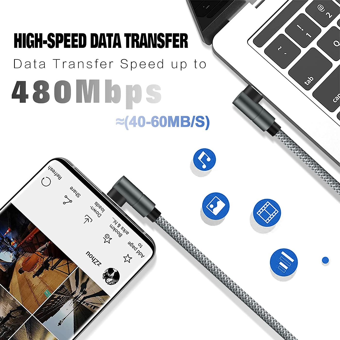 Usb C To Lightning Cable 10Ft Mfi Certified 90 Degree Iphone Fast Charger Nylon Braided Extra Long Charging Cord Compatible With