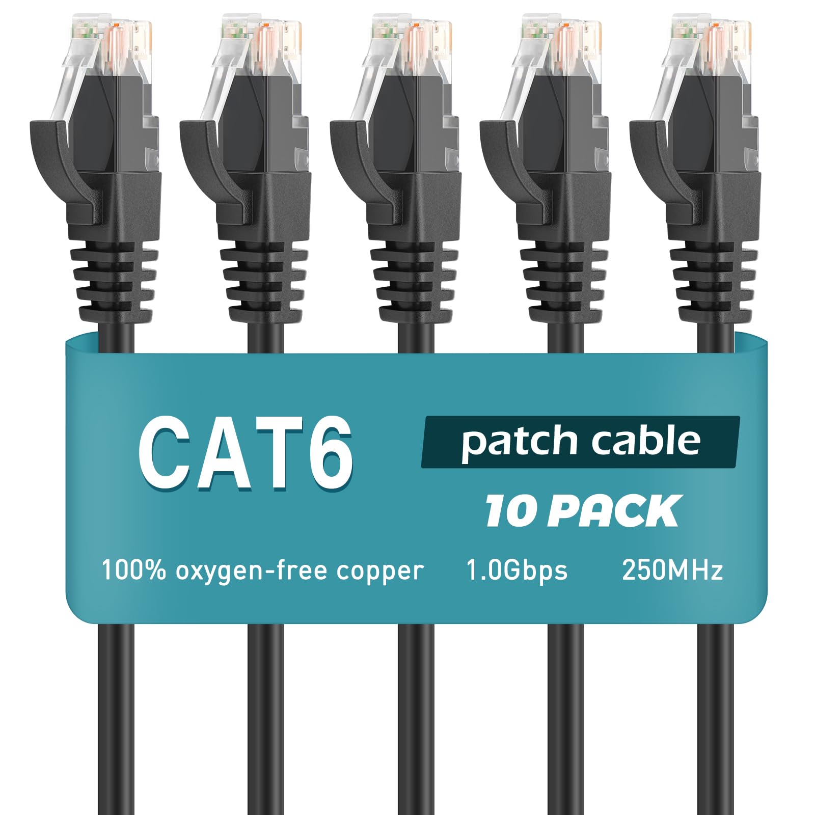 Ercielook Ethernet Cable 1 Ft 10 Pack   Cat 6 High Speed Network Cable With Rj45 Connectors, Short Patch Cable For Patch Panel, Switch