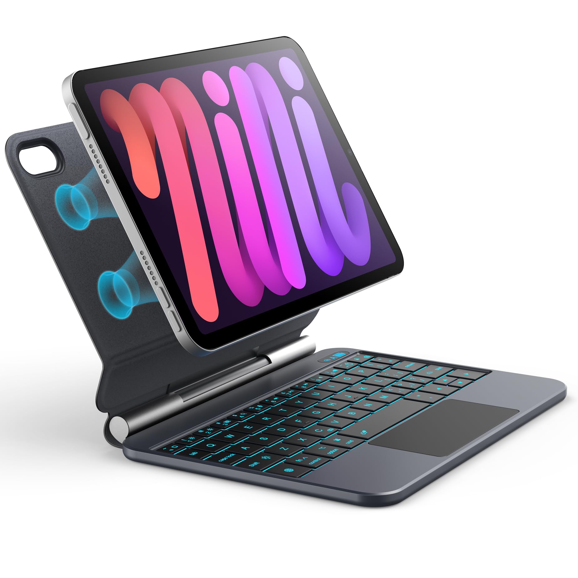 Keyboard Case for iPad mini 7 (A17 Pro, 2024) & mini 6 (2021) 8.3inch,MagicStyle,Floating Cantilever Keyboard, Battery Display