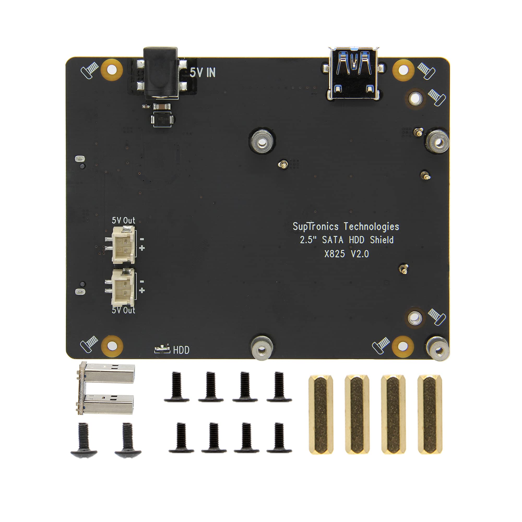 Geekworm for Raspberry Pi 4 SATA Storage, X825 V2.0 2.5 inch SATA HDD/SSD Expansion Board UASP Supported Compatible with Raspber