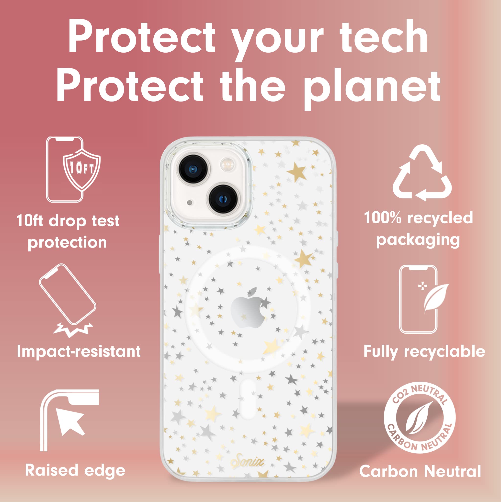 Sonix Case For Iphone 14 Plus | Compatible With Magsafe | 10Ft Drop Tested | Clear Starry Night