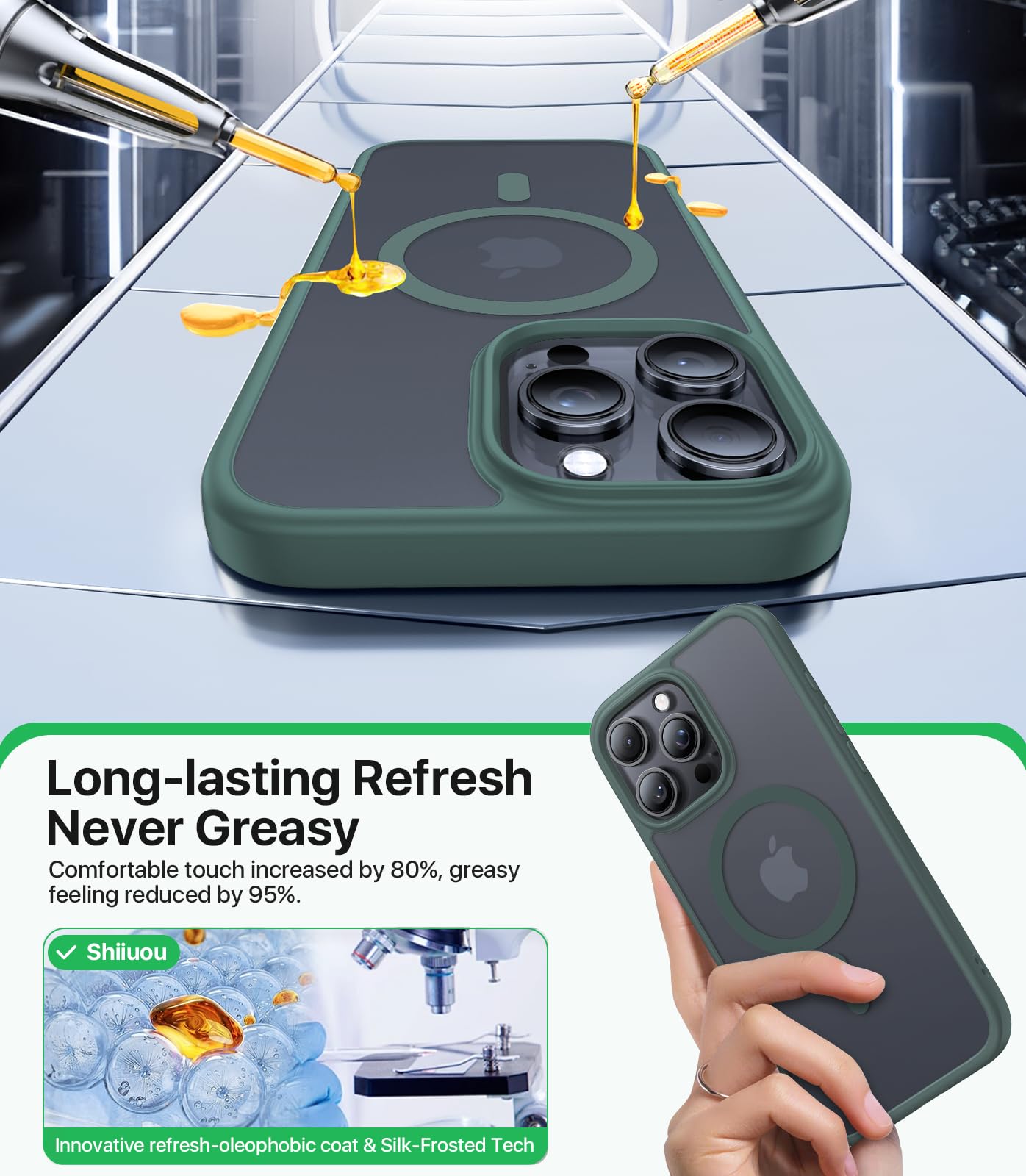 Shiiuou Strong Magnetic For Iphone 16 Pro Case,Skin Friendly[Compatible With Magsafe] [Military Grade Test Protection]Never Yell