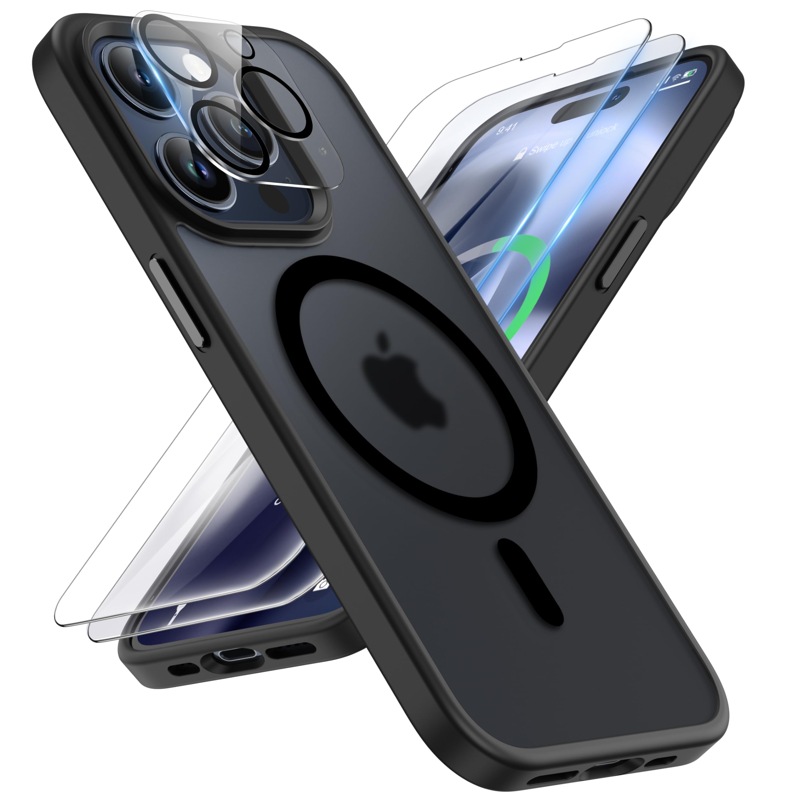ORETECH Magnetic for iPhone 15 Pro Max Case, [Compatible with MagSafe] [2 Pcs Screen Protectors] [15 FT Drop Protection] Frosted