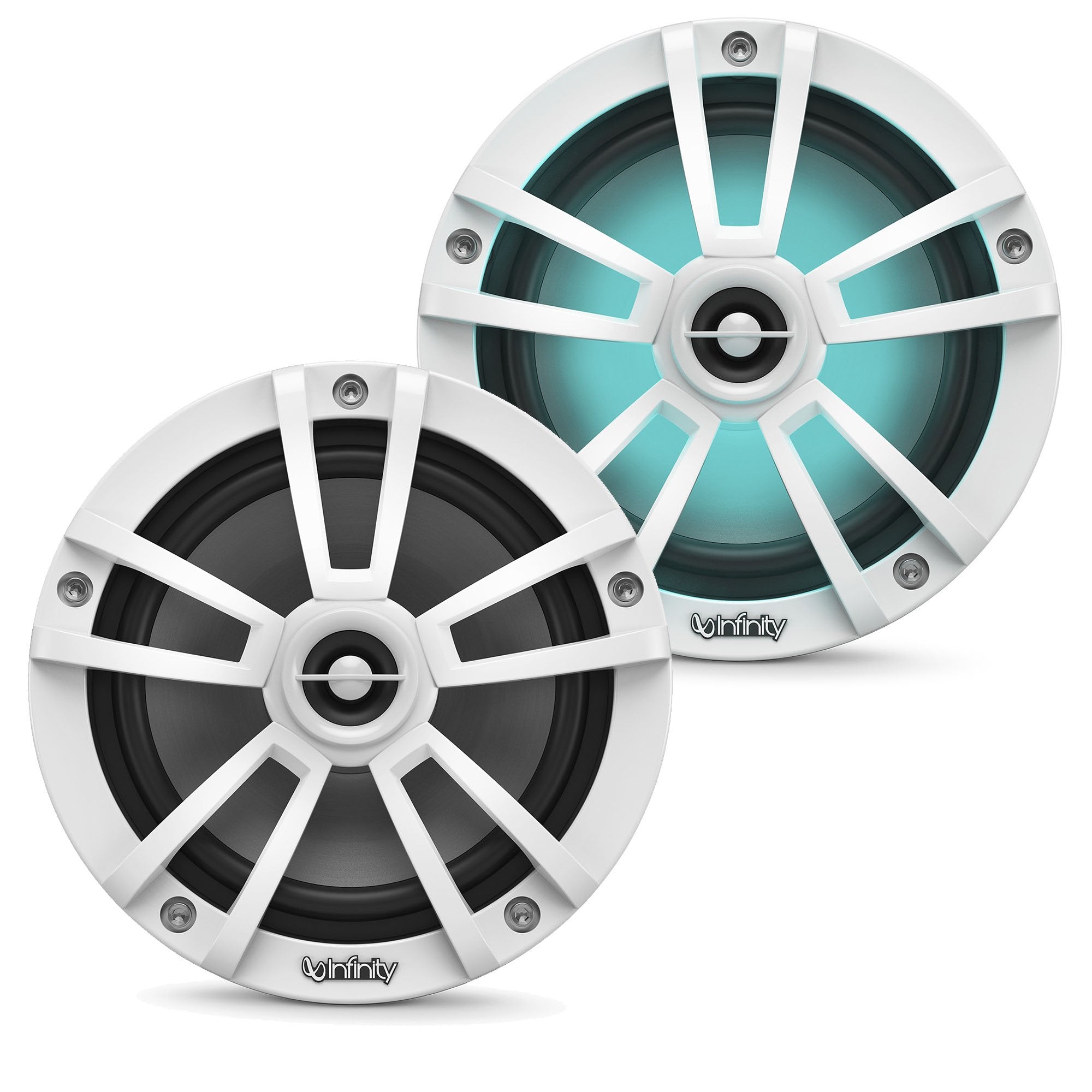 Infinity 622Mlw Marine 6.5 Inch Rgb Led Coaxial Speakers   White