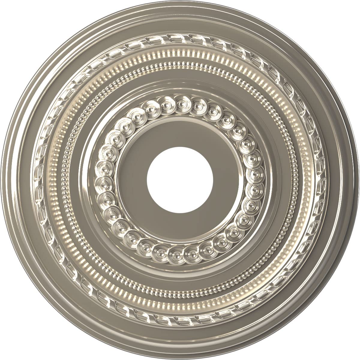 Ekena Millwork Cmp19Cobcr Cole Thermoformed Pvc Ceiling Medallion (Fits Canopies Up To 5 1/8''), 19''Od X 3 1/2''Id X 1''P, Brig