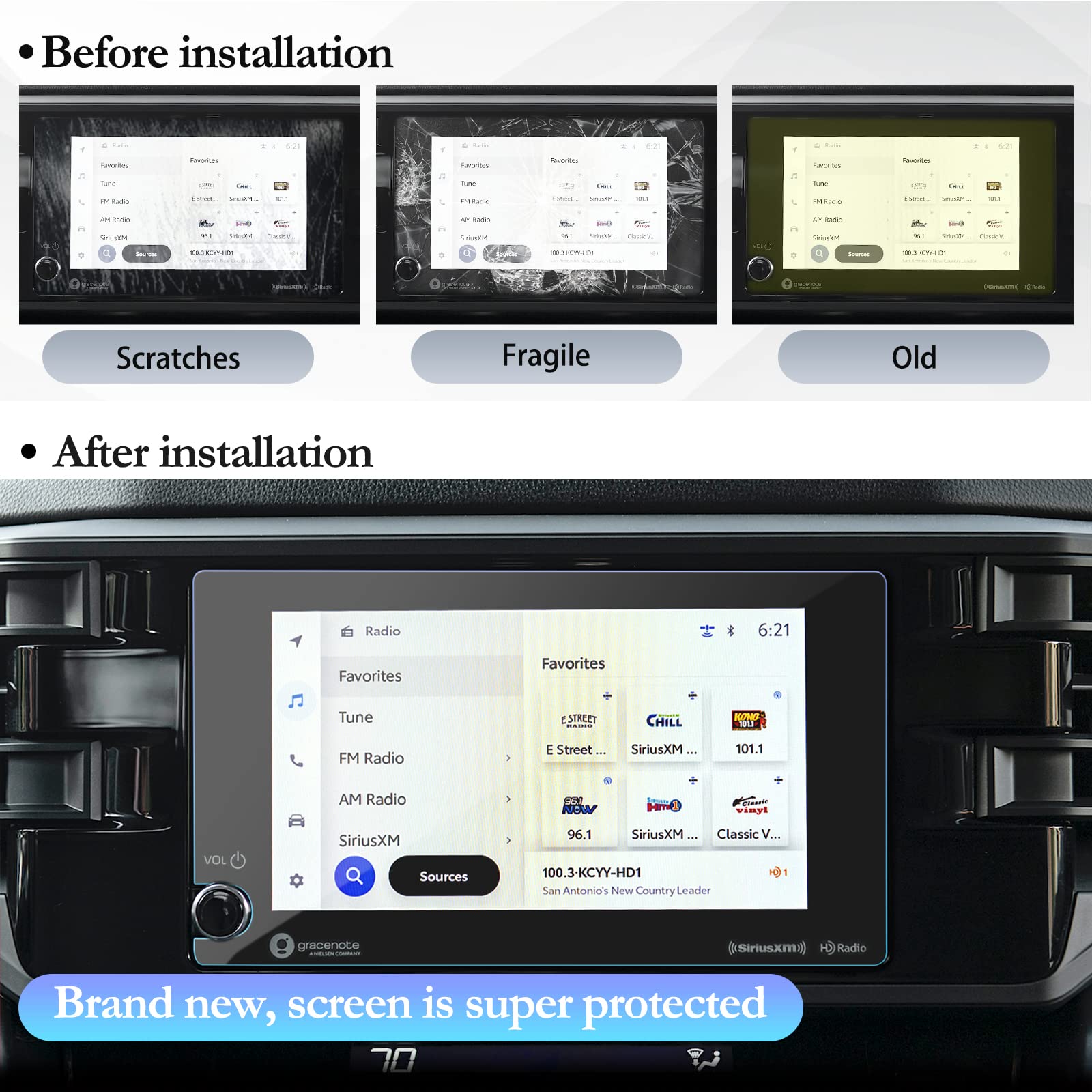 Sktu Screen Protector For 2022 2025 Toyota Tundra (Sr/Sr5) 2023 2025 Toyota Sequoia 8In Screen Tempered Glass Hd Clear Toyota Tundra 2024 Accessories