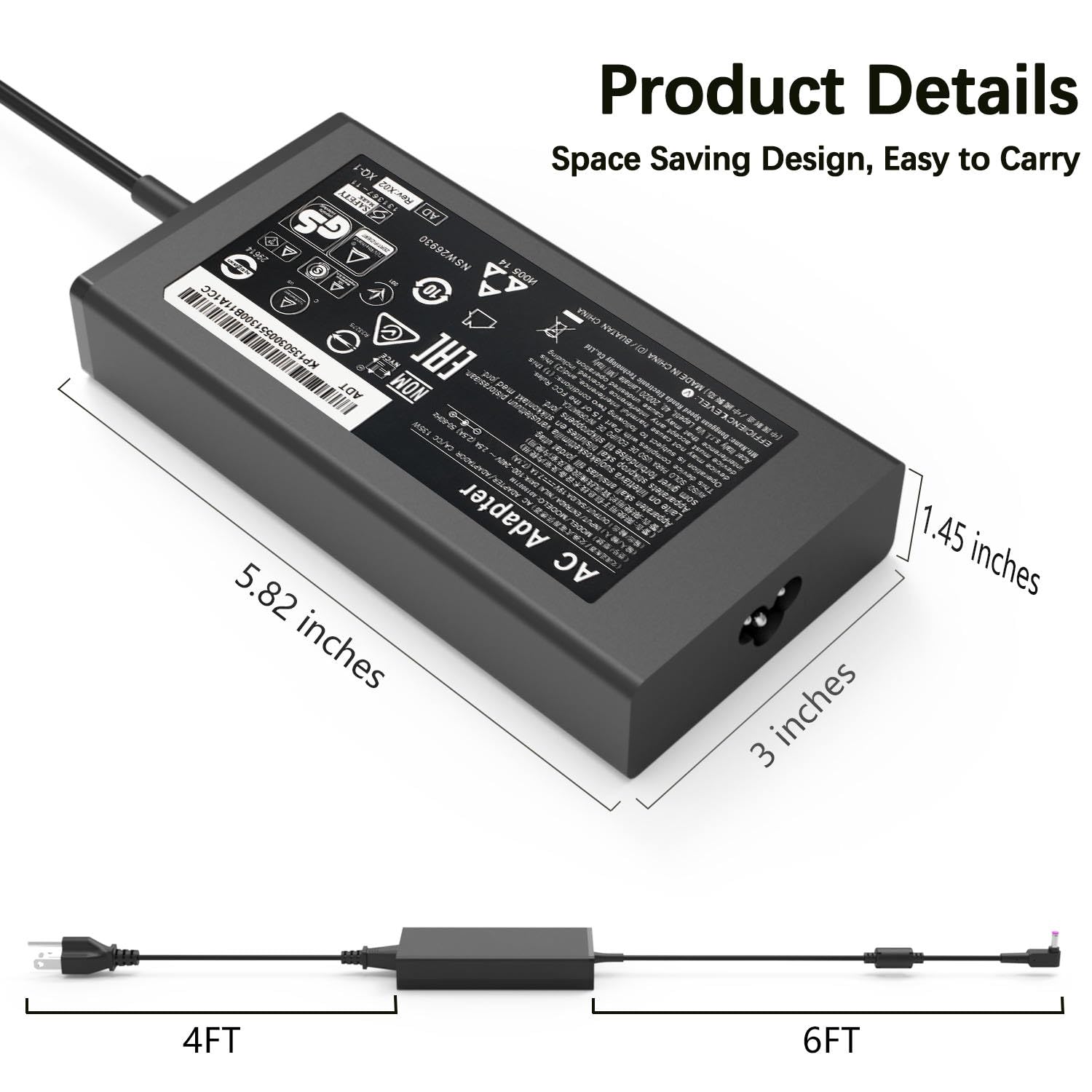 135W Ac Charger For Acer Nitro 5 An515 N18C3 N18C4 Pa 1131 05 Adp 135Kb T Adp 135Nb B Adp 135K Pa 1131 16 Laptop Power Adapter S
