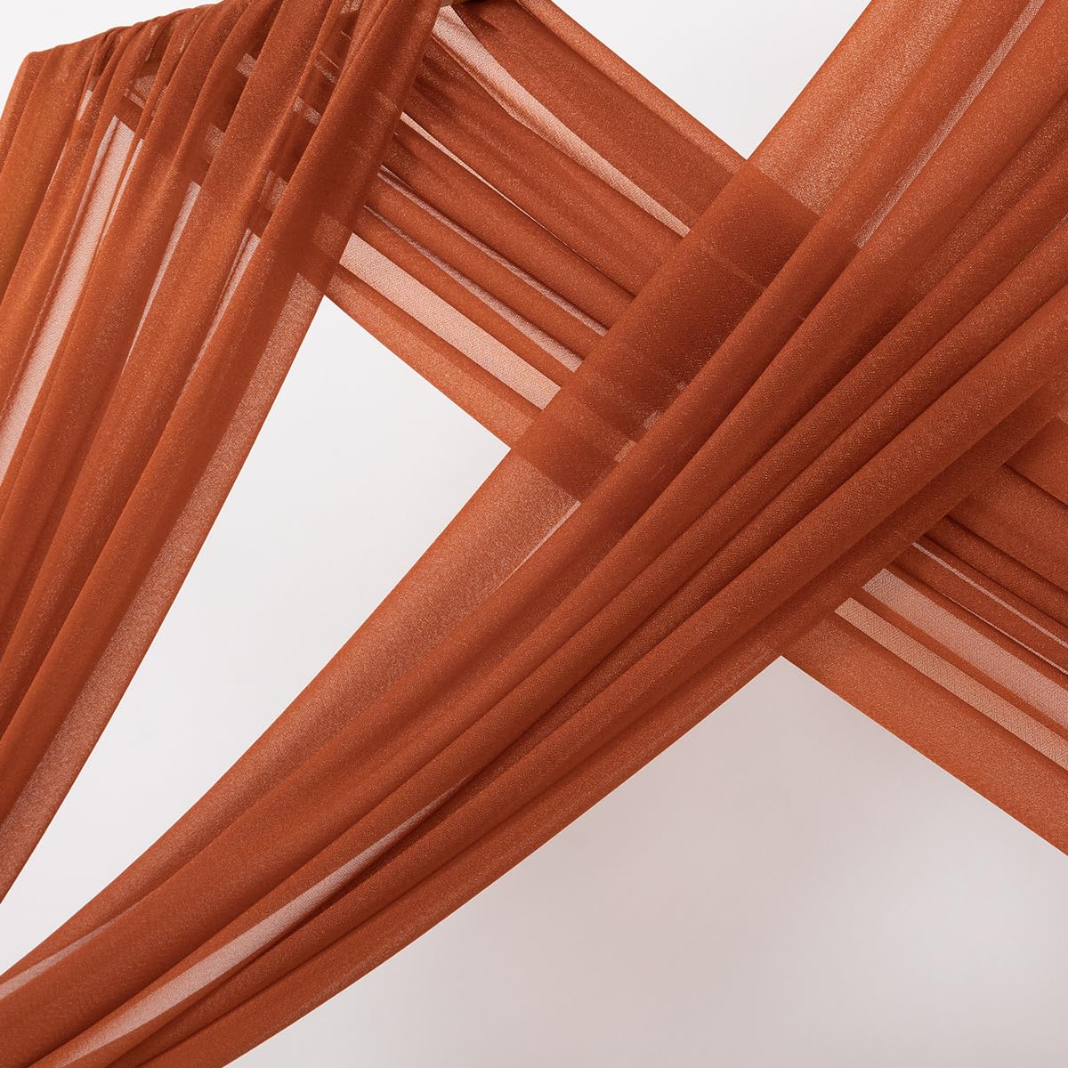 Mlmc Wedding Arch Draping Fabric 2 Panels 29'' X 20Ft Terracotta Chiffon Drapery Sheer Backdrop Curtains For Ceremony Wedding Pa