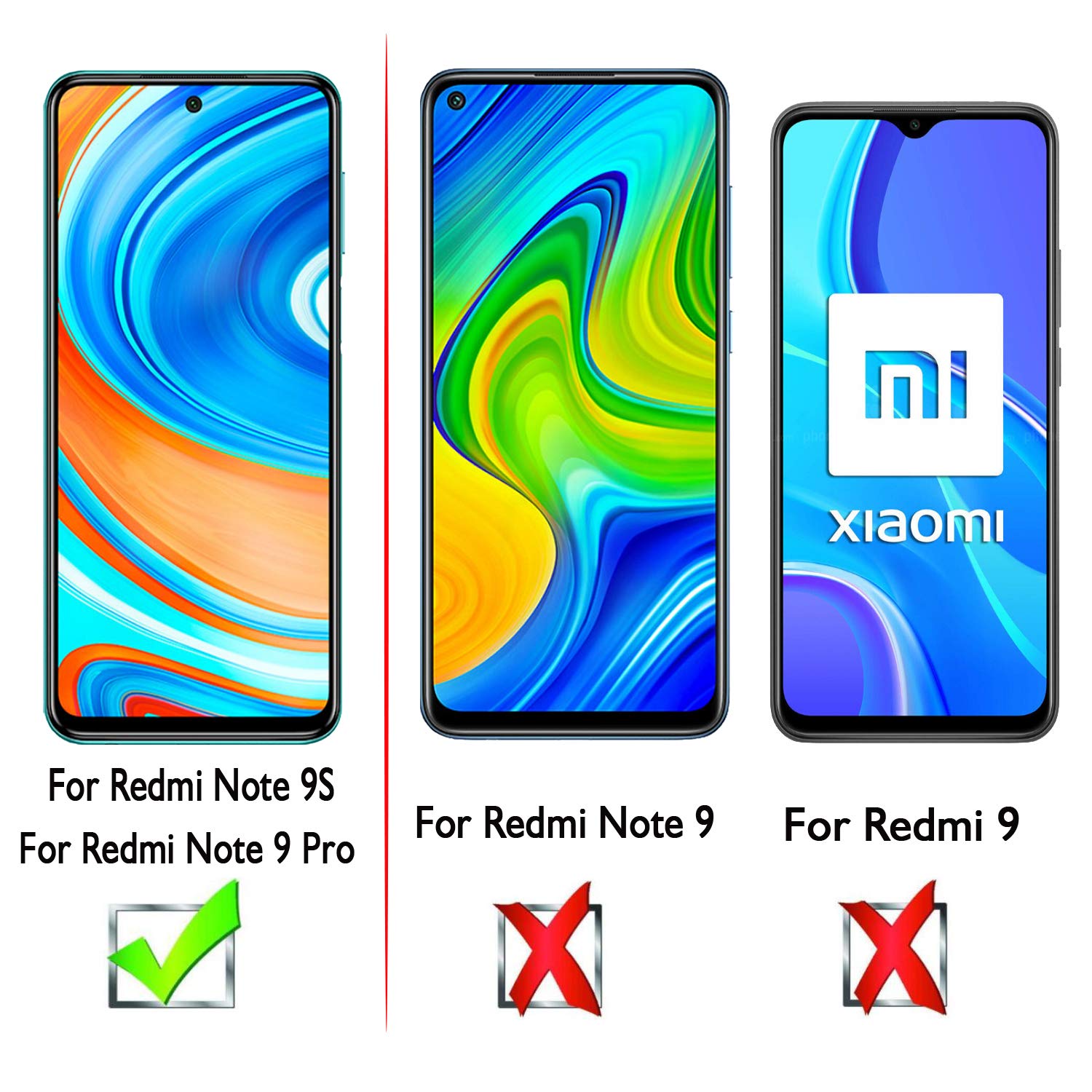 Beukei 3 Pack Tempered Glass Screen Protector For Xiaomi Redmi Note 9S / 9 Pro 5G, Anti Scratch, Bubble Free