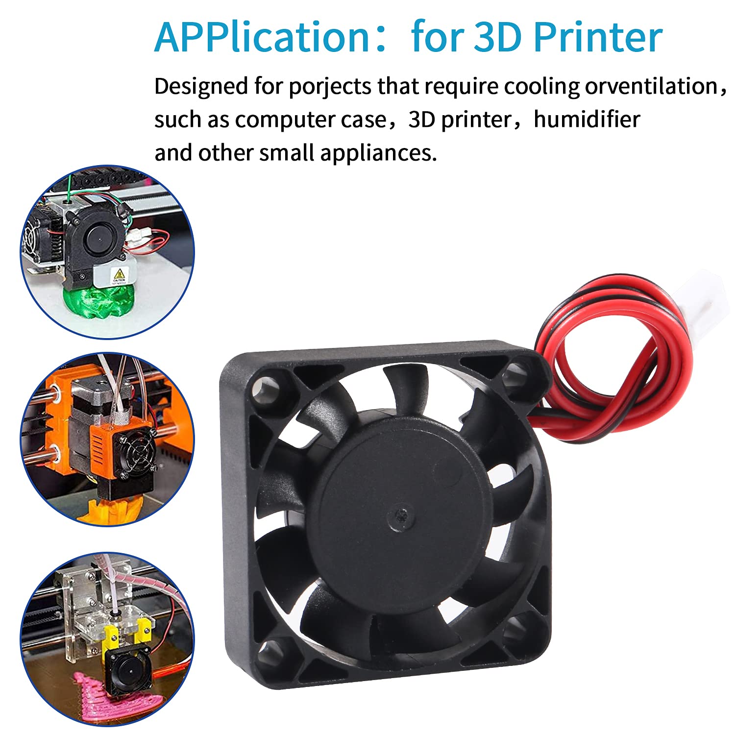 Aediko 6Pcs 4010 Fan 24V 3D Printer Cooling Fan 40X40X10Mm Mini Brushless Fan With 2 Pin Terminal For Ender 3 Pro 3X Cr 10S 3D P