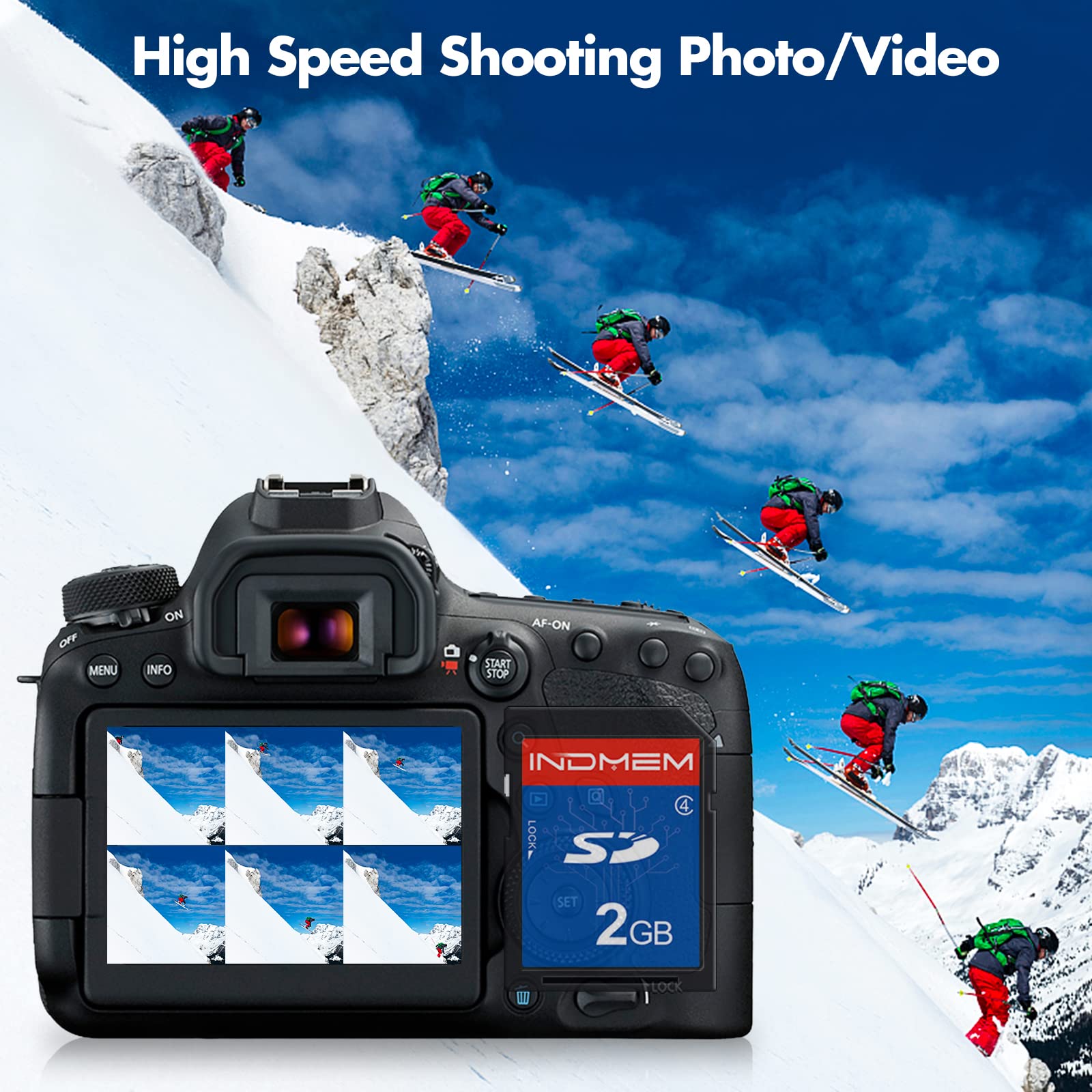 Indmem 5 Pack Sd Card 2Gb Class 4 Flash Memory Card 2G Slc Stanard Secure Digital Cards