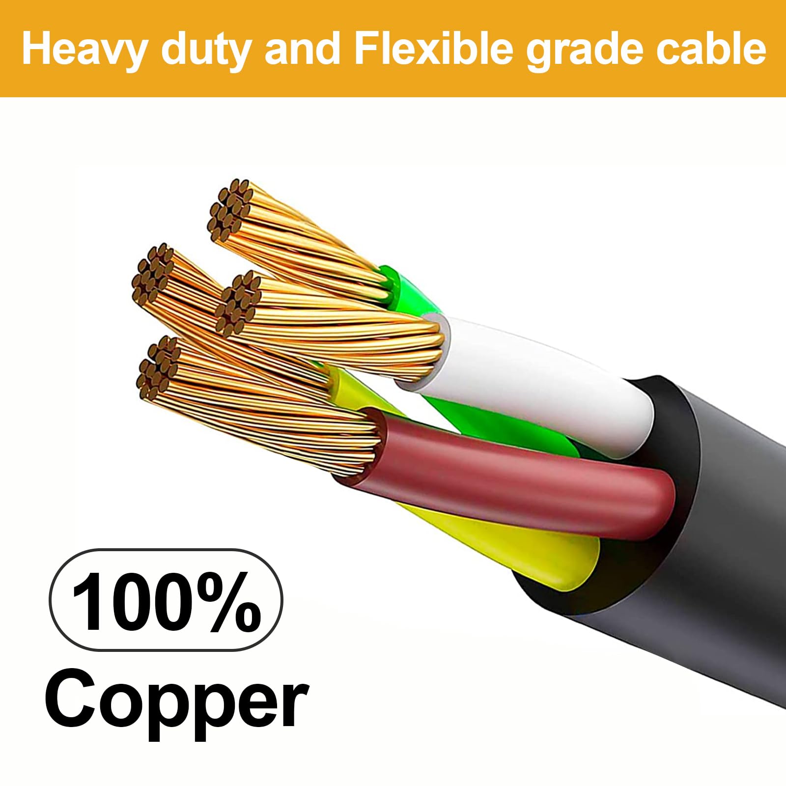 10 Feet Nema L5 30P/L5 30R Generator Extension Cords,3 Prong Heavy Duty, 30 Amp,125V,10 Gauge Sjtw Cable Generator Locking Power