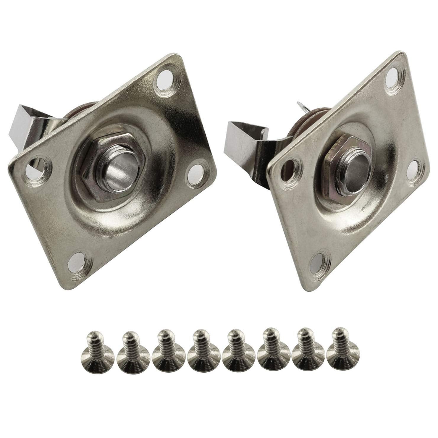 RuiLing 2PCS Square Jack Output Plate Guitar Bass Jack Socket for Electric Guitar Parts and Accessories Silver