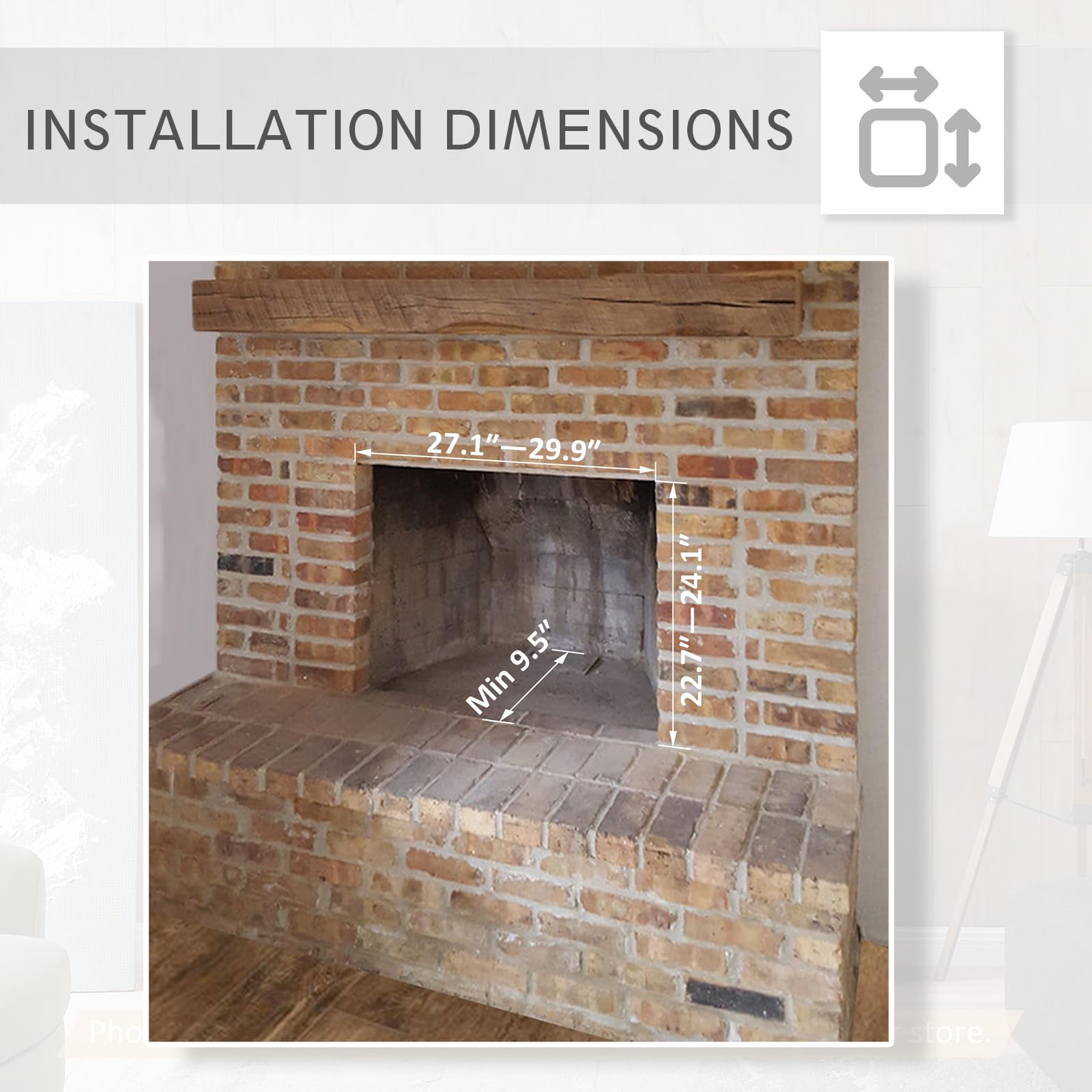 Legendflame Carl 30 W Electric Fireplace Insert (Ef263), Fireplace Heater 750/1500W, Fire Crackling Sound, Remote Control