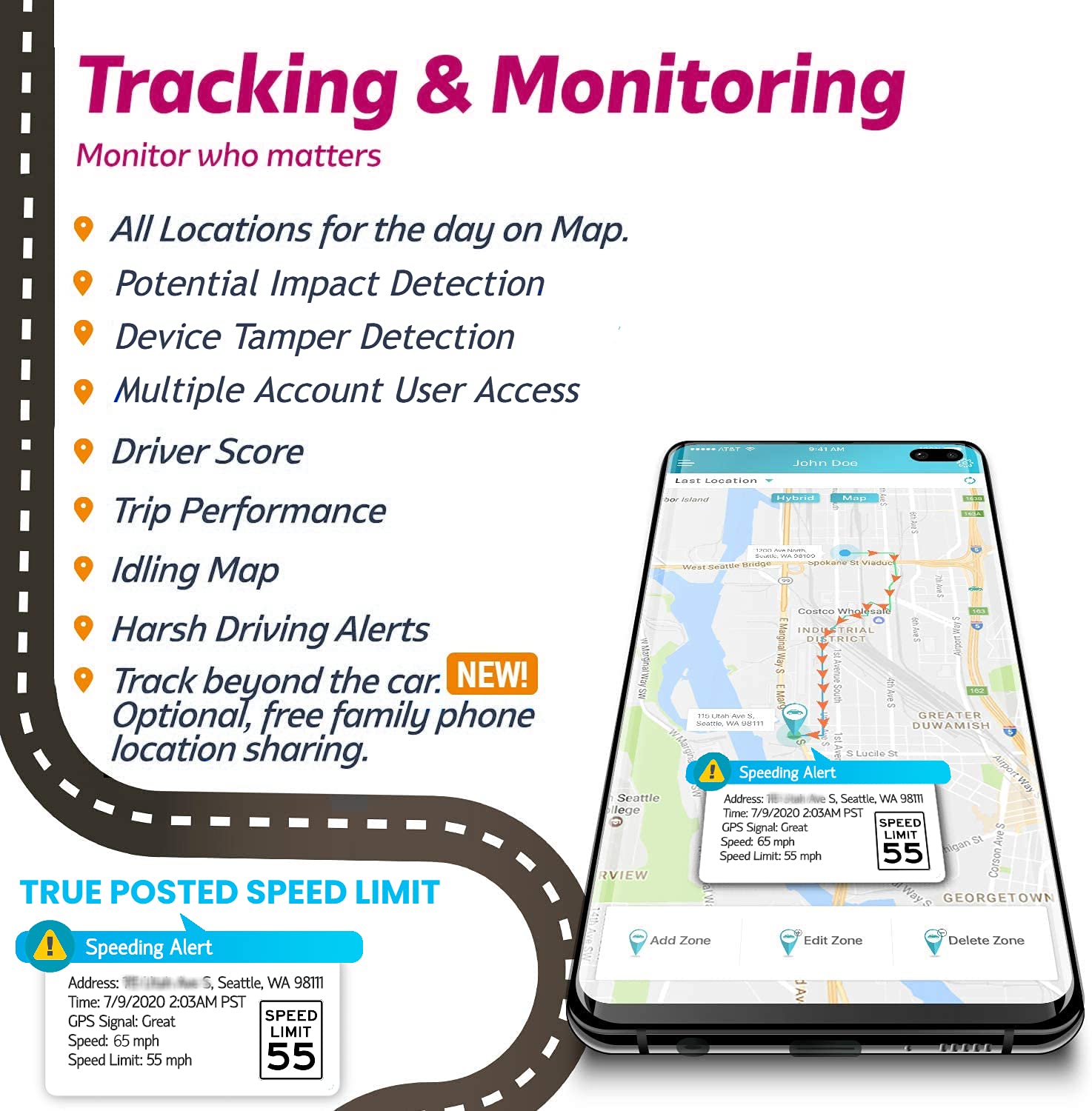 Vyncspro 4G No Monthly Fee 60 Seconds Gps, Live Map, Trip Replay, Obd Gps Tracker For Cars, Real Time Gps, 1 Year Data Sim, Teen