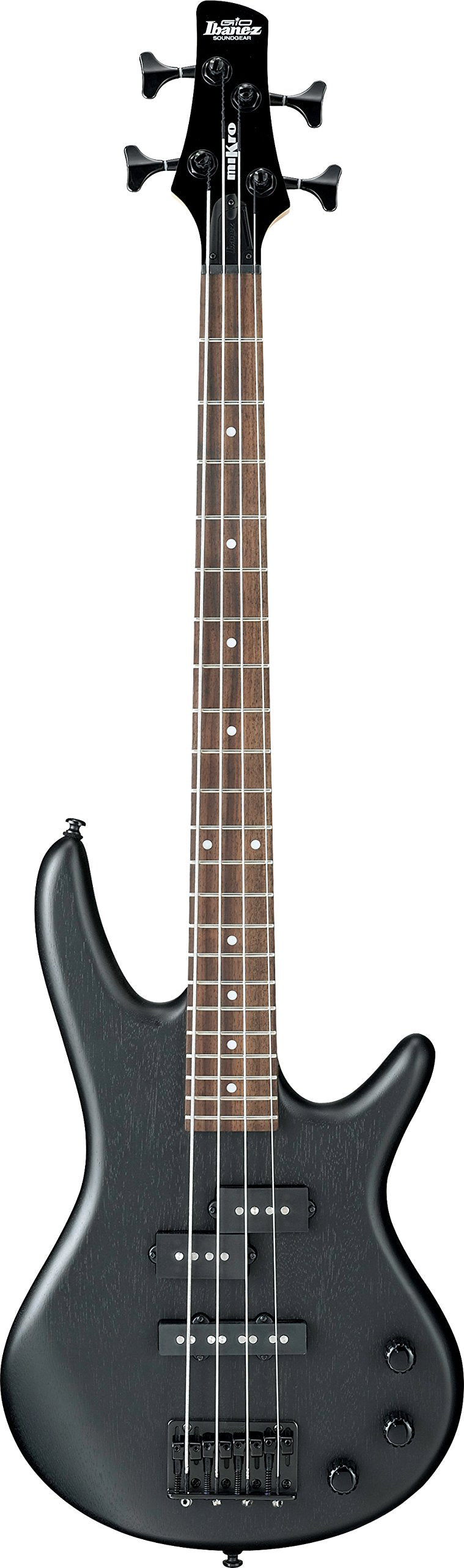 Ibanez 4 String Bass Guitar, Right, Weathered Black (Gsrm20Bwk)