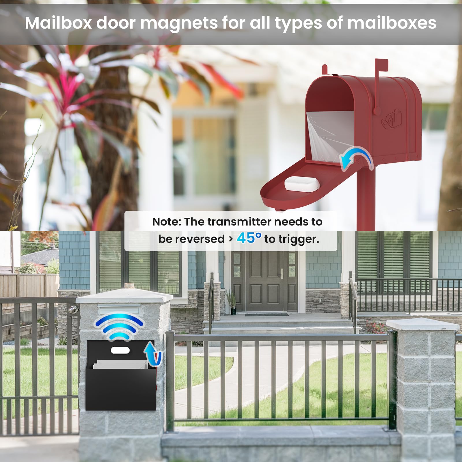 Mailbox Alarm Mail Chime Notification System Mail Alarm 600 Ft Long Range Wireless Mailbox Alert With Led Light Flashing And Sou