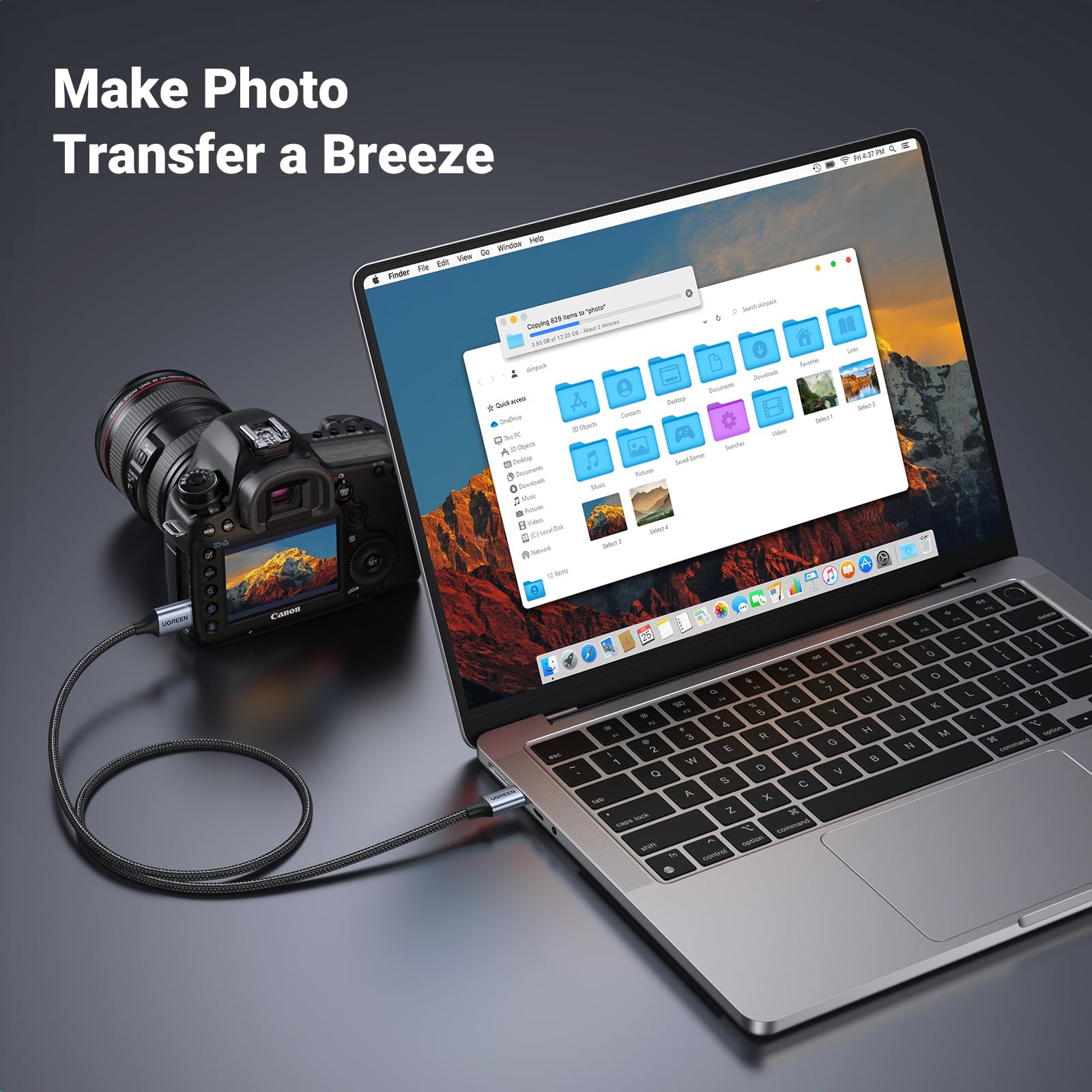 Ugreen 10 Gbps Micro B To Usb C Hard Drive Cables, 1.5Ft Usb C To Micro B, External Hard Drive Cable Compatible With Macbook Pro