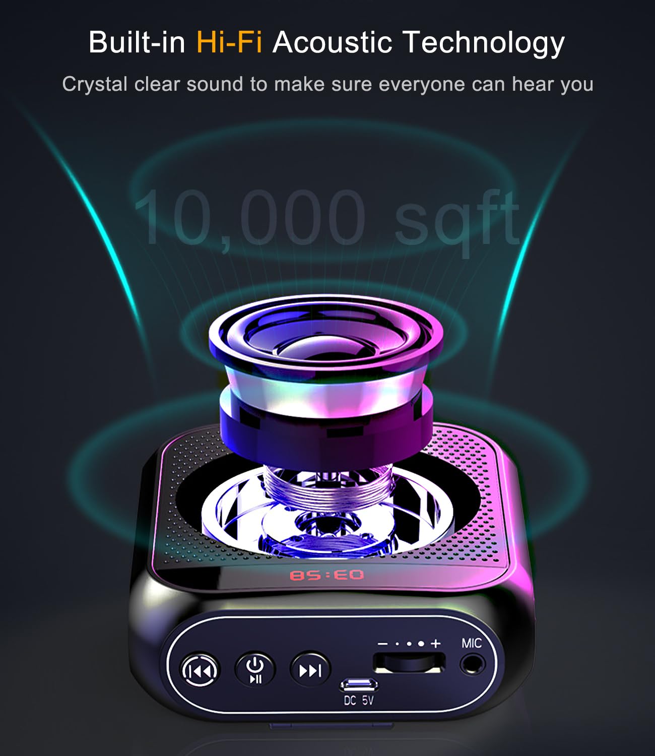 Jkoailiwi Personal Voice Amplifier For Teachers, Mini Voice Amplifier With Wireless Lavalier Microphone, Portable Megaphone Spea