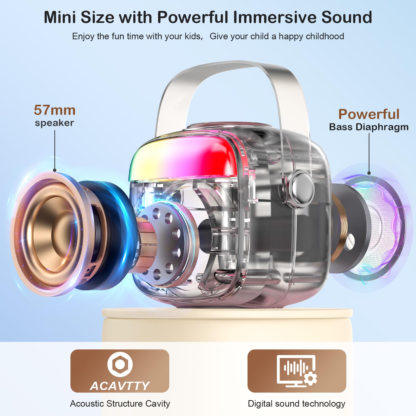 Hwwr Karaoke Machine For Kids, Birthday Gifts For Girls, Toys For 4, 5, 6, 7, 8, 9, 10, 12 Year Old, Mini Portable Bluetooth Spe