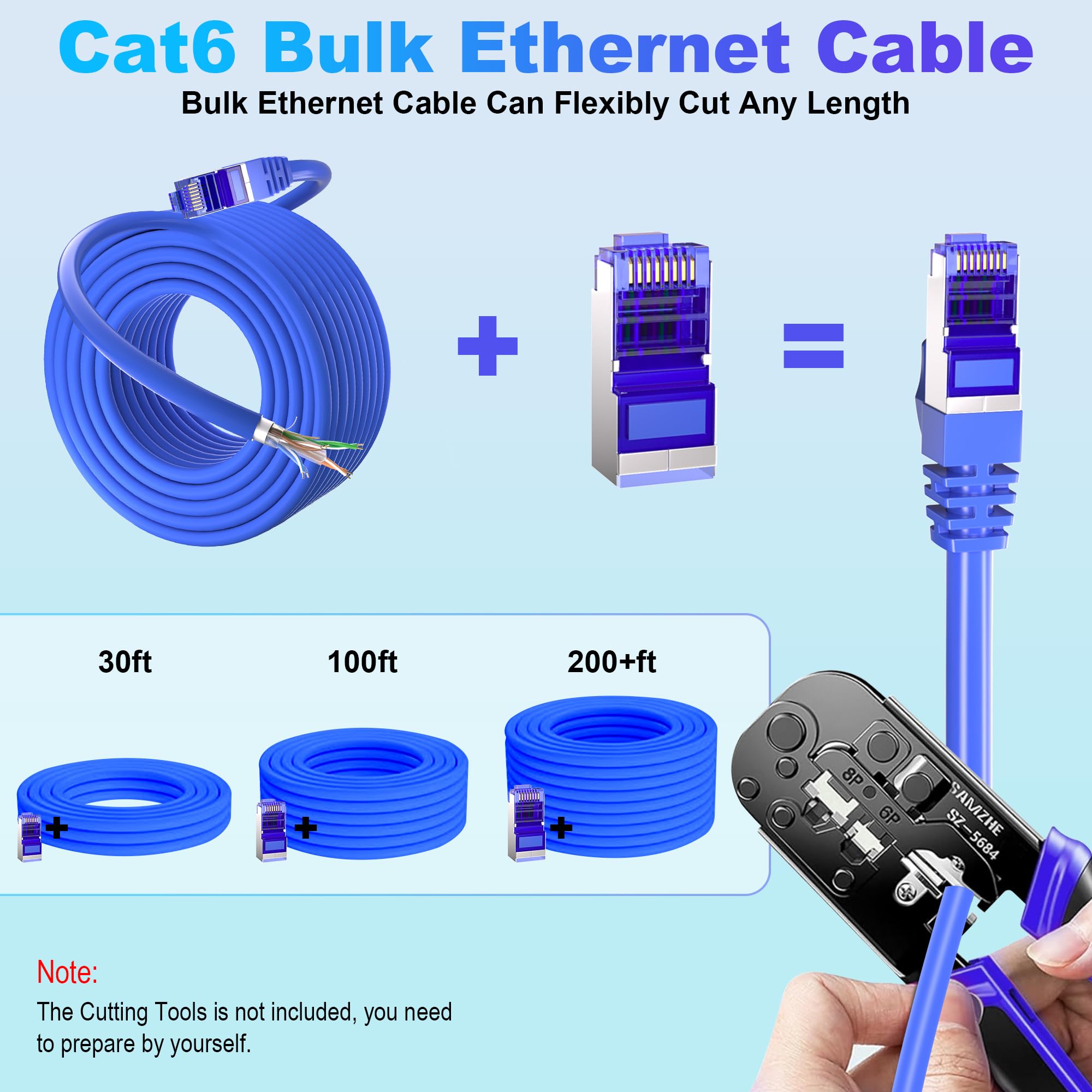 Outdoor Ethernet Cable 328Ft (100M), Cat 6 Ftp Shielded Ethernet Cable, 23Awg Bulk Network Cable, Heavy Duty Direct Burial Groun
