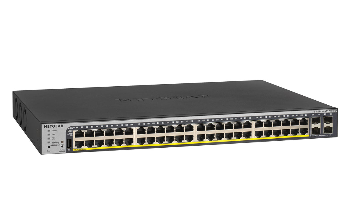 Netgear 52 Port Gigabit Ethernet Smart Managed Pro Poe Switch (Gs752Tpp)   With 48 X Poe+ @ 760W, 4 X 1G Sfp, Desktop/Rackmount,