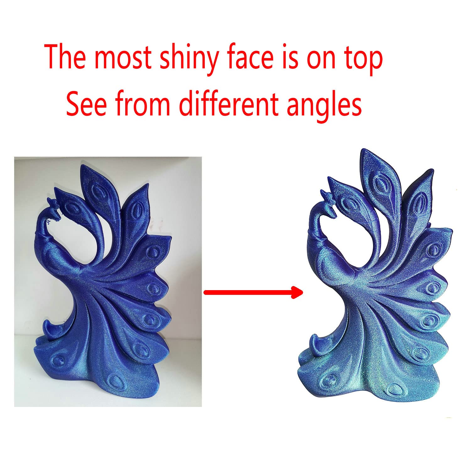 Stronghero3D Pla 3D Printer Filament 1.75Mm,Chameleon Changing Colors With Light,Purple Blue Dual Colors Filament,Accuracy +/ 0.