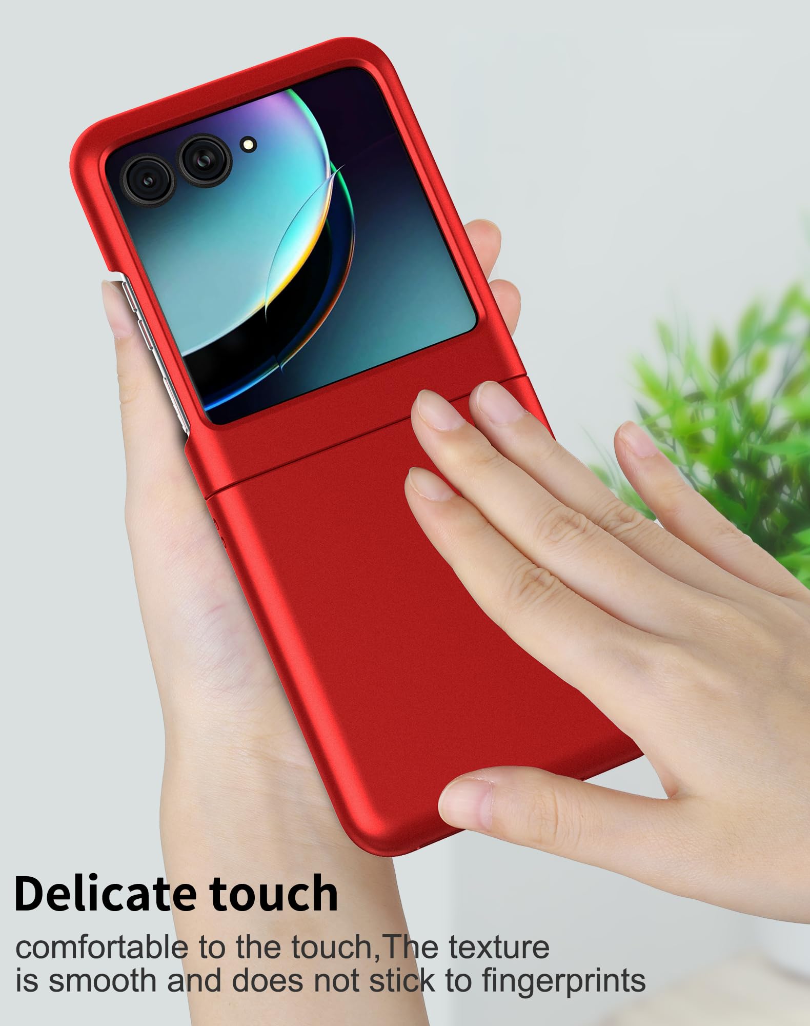 Foluu Slim Fit Case For Motorola Razr Plus 2023 Moto Razr+ 2023 Red | With 1 Pack, Soft Inner Tpu, Screen Protector, 1 Pack Fron