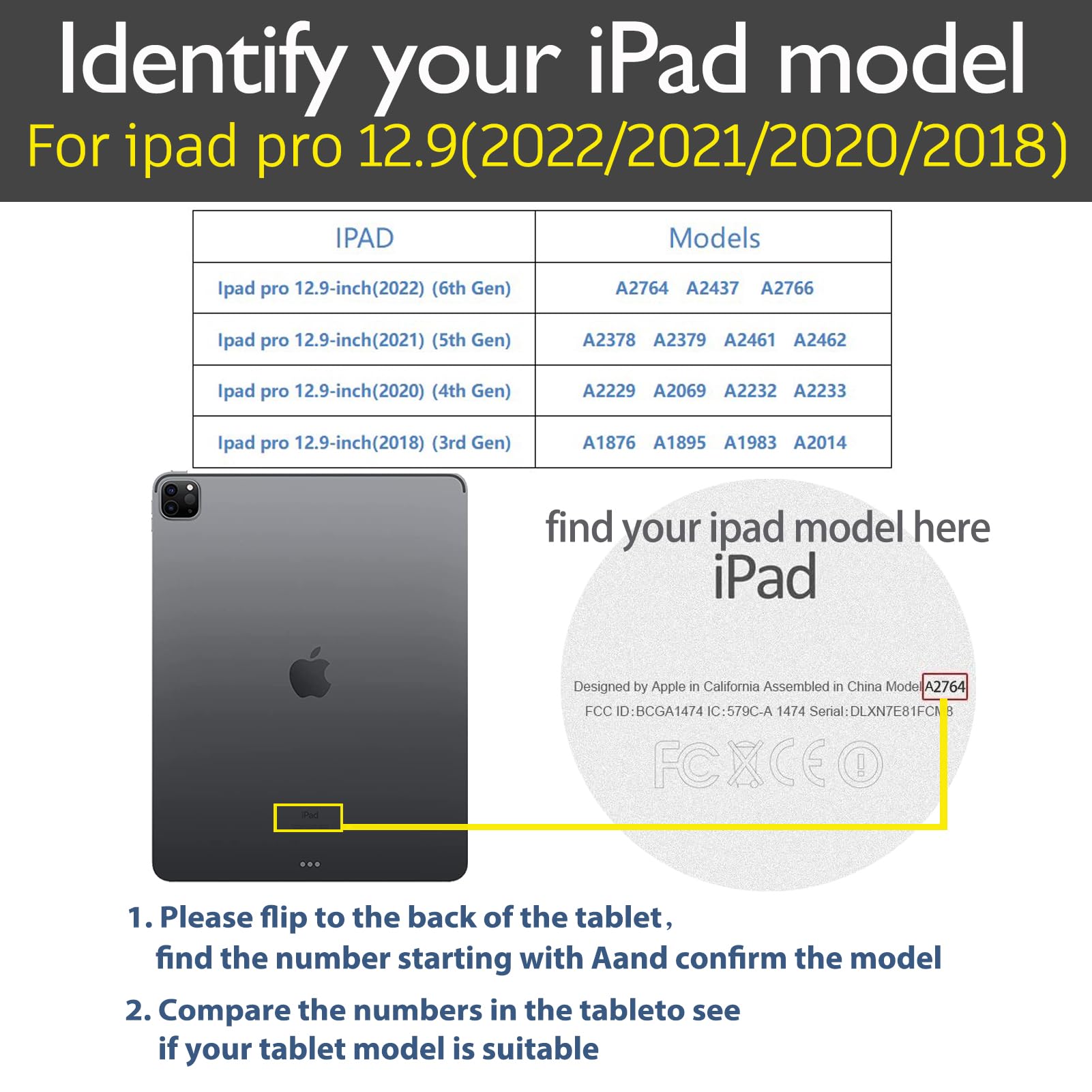 Gexmil Case For New Ipad Pro 12.9 Inch 2022/2021 Inch (6Th/5Th Gen),Genuine Leather Ipad Pro 12.9 Cover(2020/2018),Made From Rea