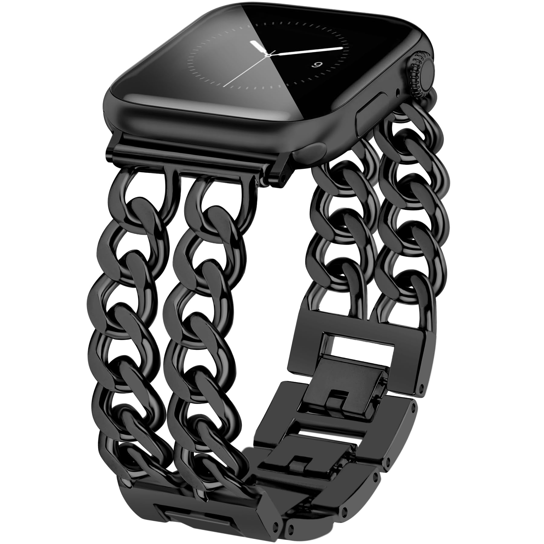 Jr.Dm Black Watch Bands For Women Compatible With Apple Watch Band 42Mm(S3/2/1) 44Mm 45Mm 46Mm 49Mm Adjustable Metal Band Cowboy