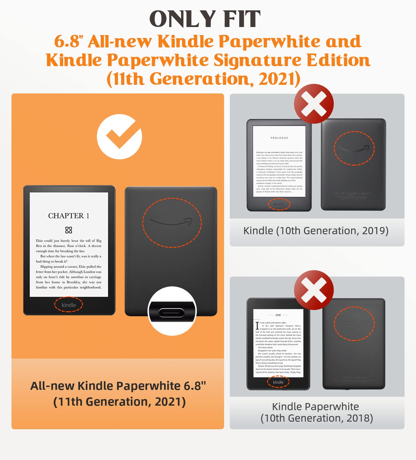 MoKo 7"/6.8" Kindle Paperwhite Case, Slim PU Shell Cover, Auto-Wake, Light Yellow, Compatible with 12th/11th Gen 2024/2021