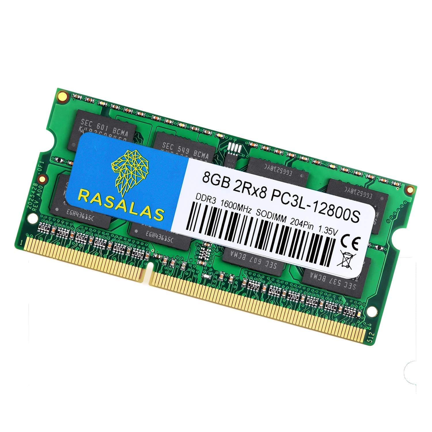 Rasalas Ddr3L 16Gb Kit (2X8Gb) Pc3L 12800S Ddr3L 1600Mhz 8Gb 2Rx8 Pc3 12800 1.35V 204 Pin Cl11 Non Ecc Unbuffered Laptop Memory