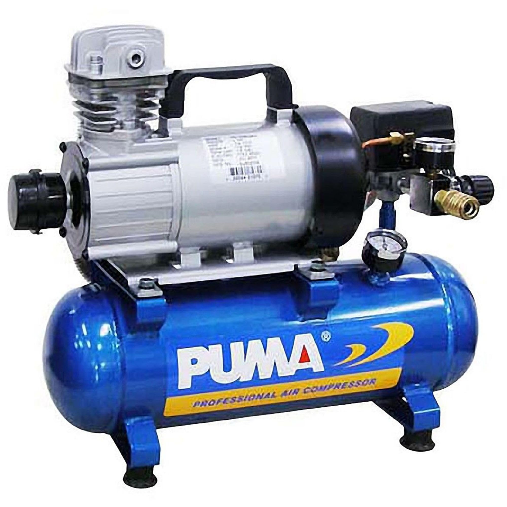 Puma Industries PD1006 Air Compressor, Professional D.C. Direct Drive Oil-Less Series, 0.75 hp Running, 135 Maximum psi, 12V/Pha