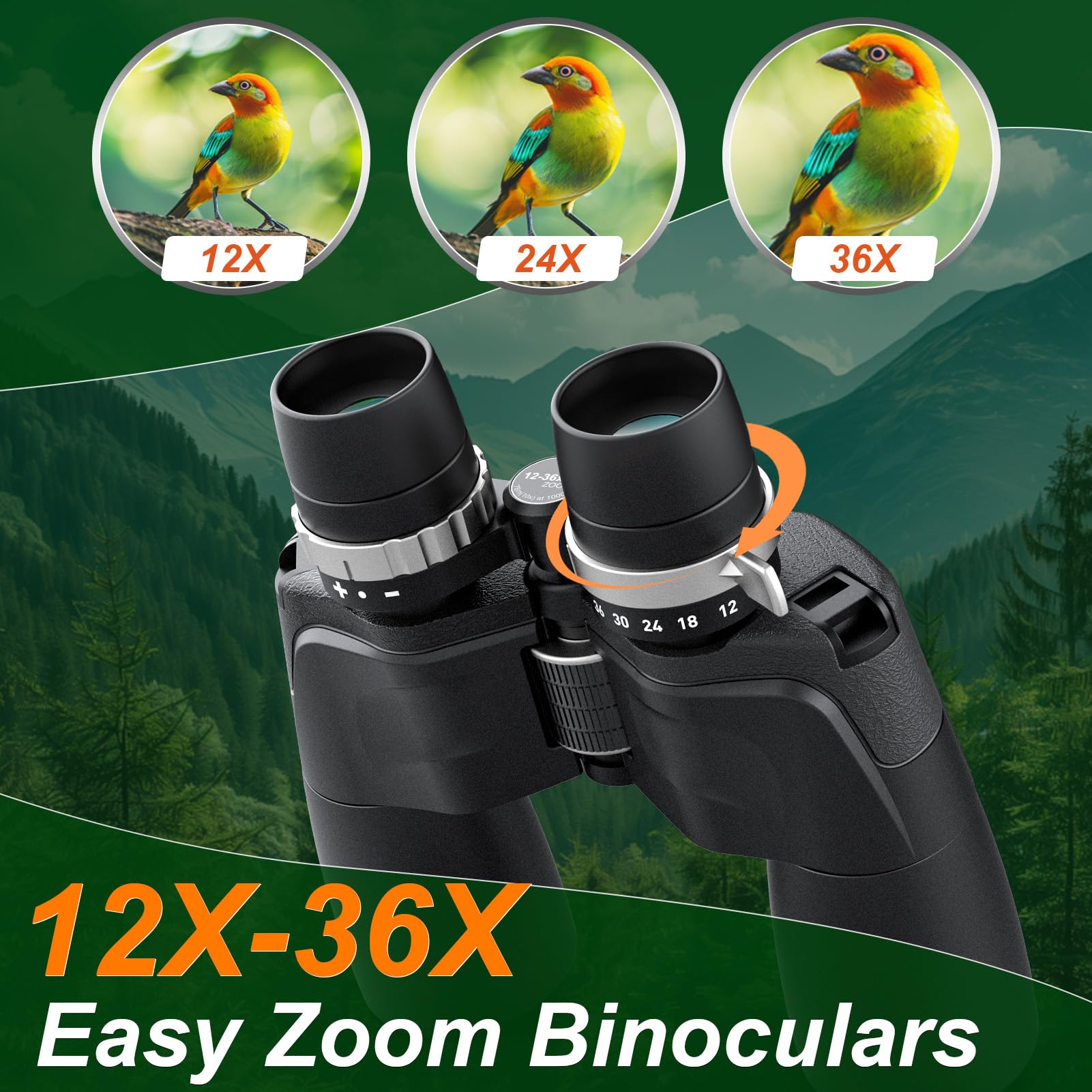 High Powered Zoom Binoculars For Adults   Wozel 12 36X50 Hd Professional Binoculars With Large Vision   Waterproof Binocular Wit