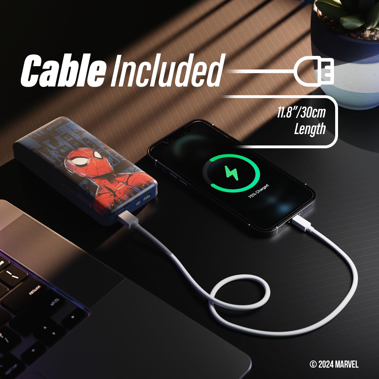 Marvel Spider-Man 10,000 Mah Power Bank- Portable Phone Charger Battery Pack W/Usb Charging Ports- Spiderman Gifts For Men,Women