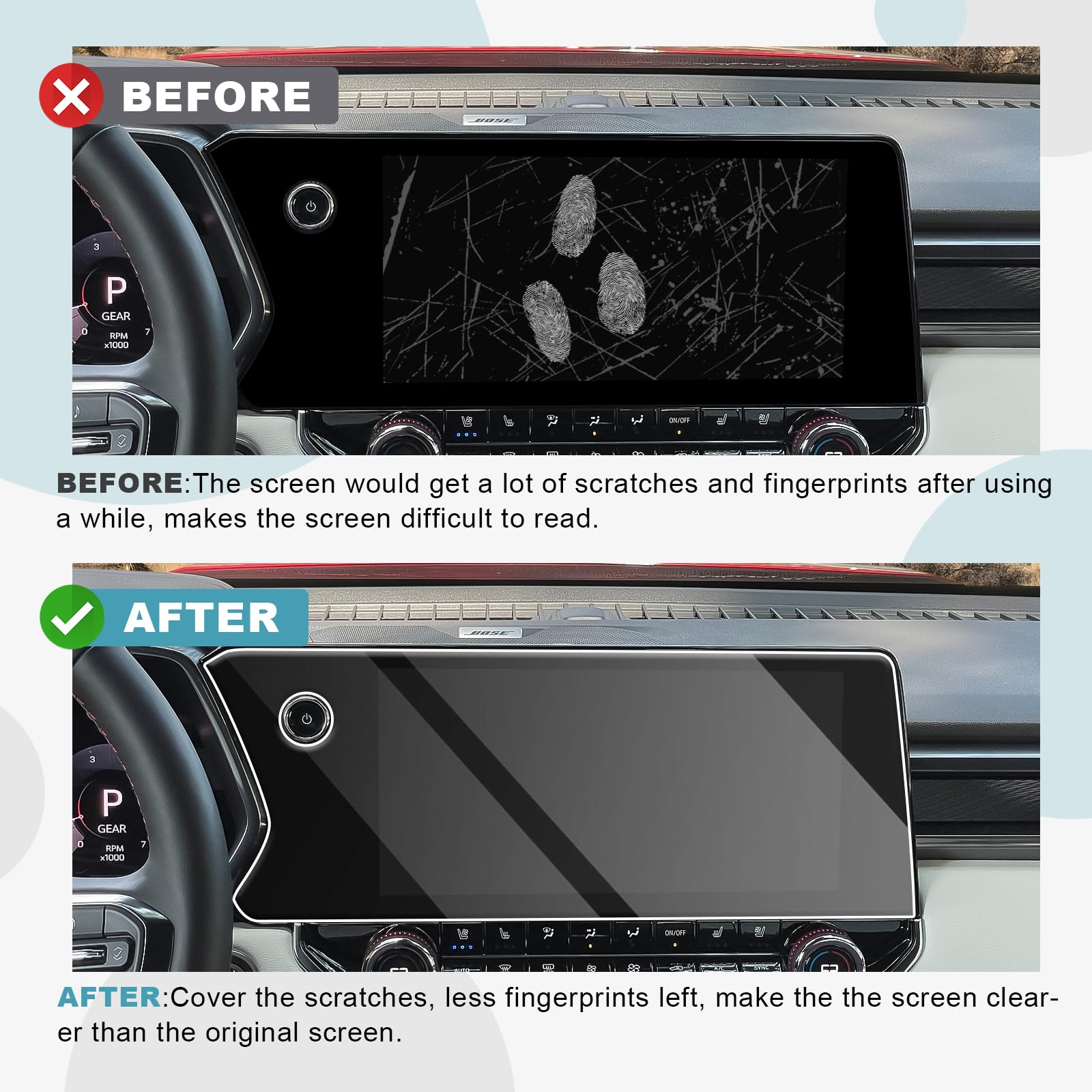 Upgraded Cdefg For 2023 2024 Chevy Colorado Gmc Canyon 11.3 Inch Screen Protector For 2023 2024 Colorado Z71 Zr2/ 2023 2024 Gmc