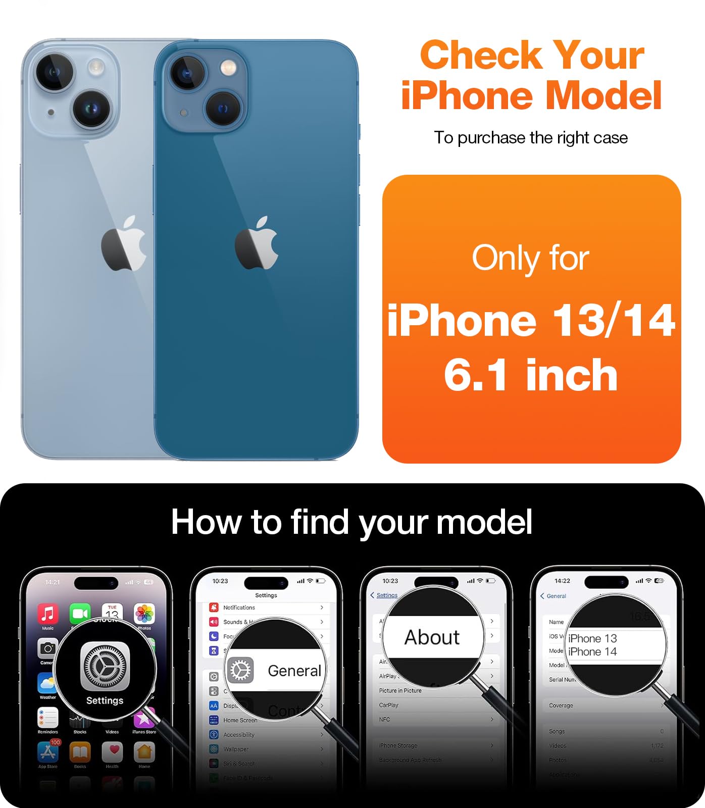 Torras Upgraded Ostand 360Spin Magnetic Stand For Iphone 13 Case/Iphone 14 Case, [Military Grade Shockproof][Compatible With Mag