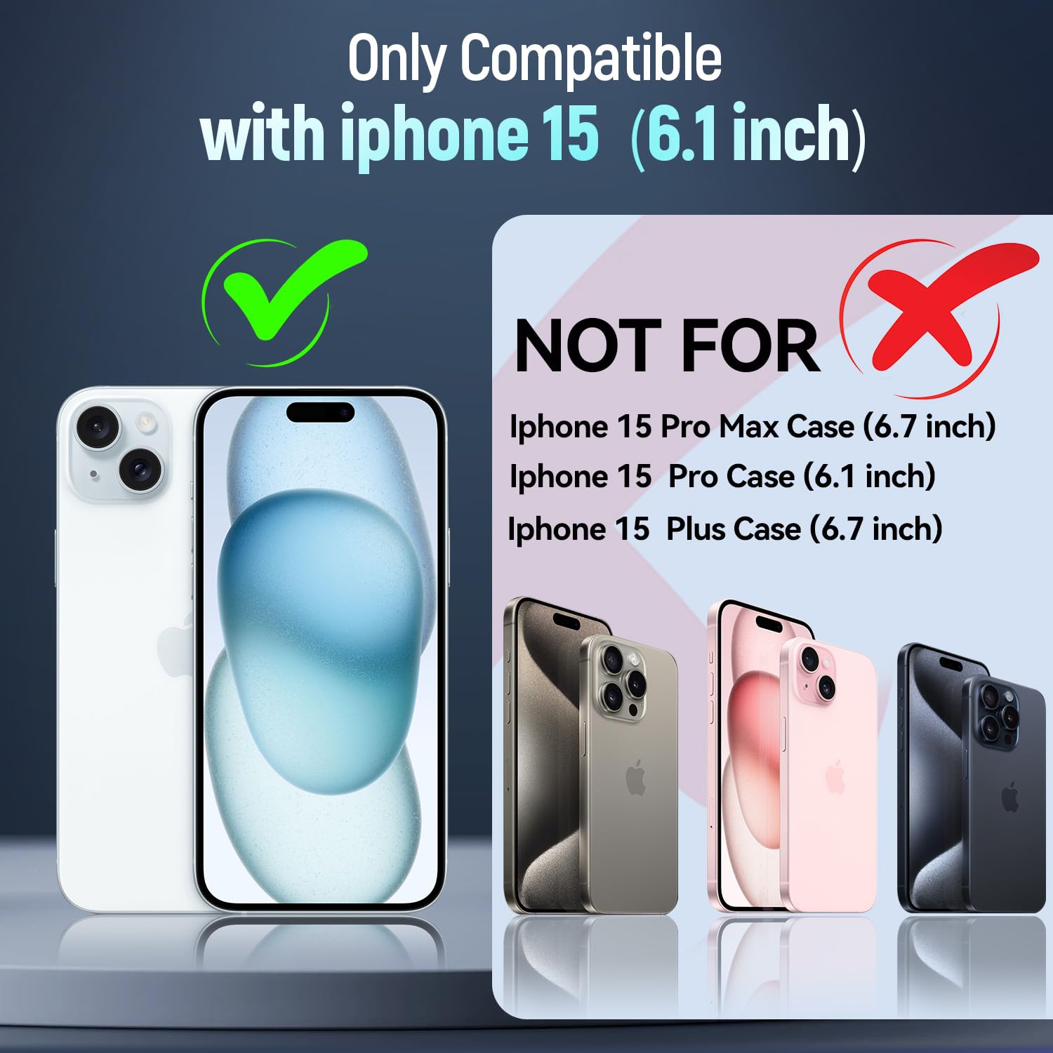 Sefing Phone Case For Iphone 15 Case Iphone 15 Phone Case With Camera Cover, With Ring Holder Kickstand, With Magnetic Car Mount