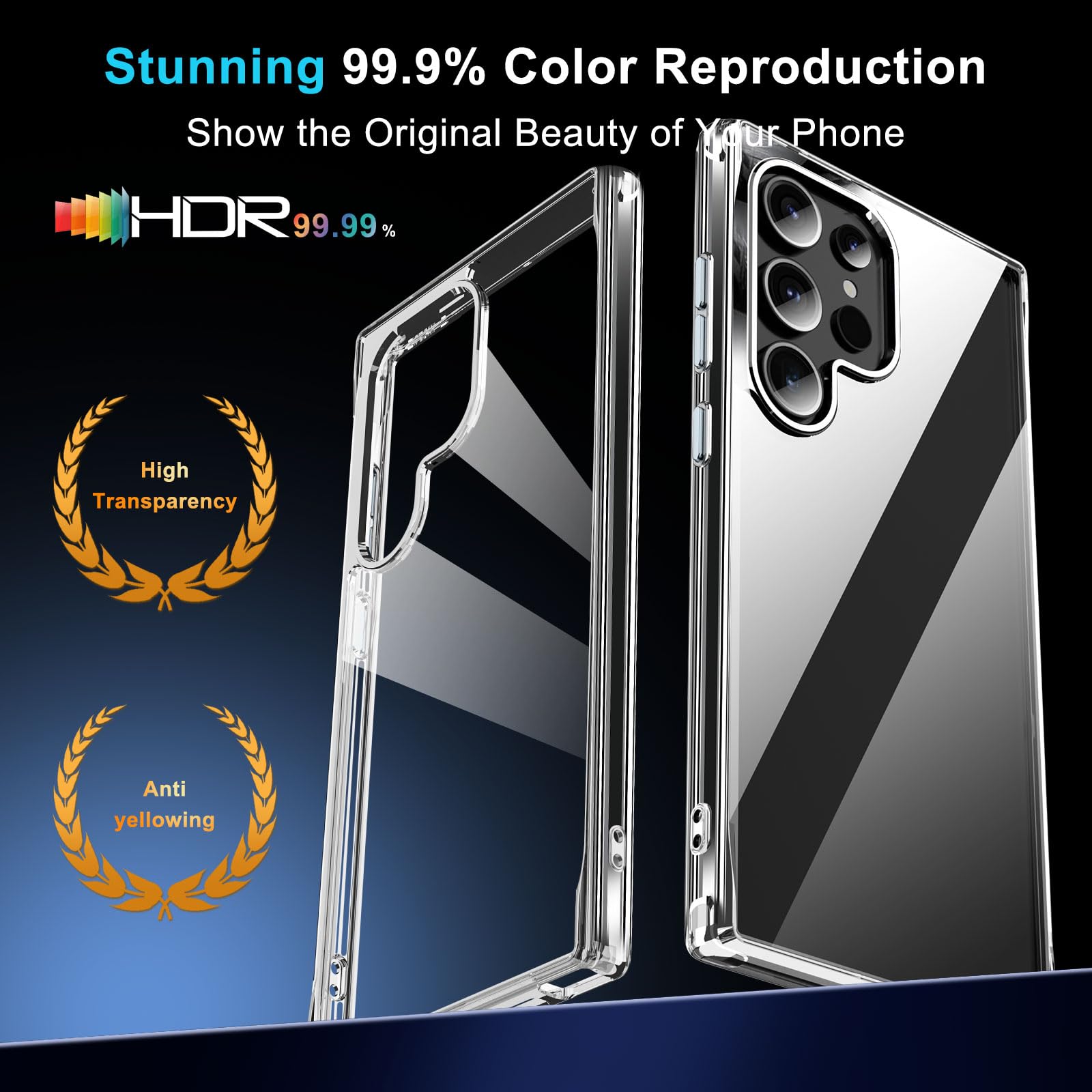 Janmitta Compatible With Samsung Galaxy S24 Ultra Case With Screen Protector[2 Pack],Slim Fit Thin Transparent Rugged Tough Hard