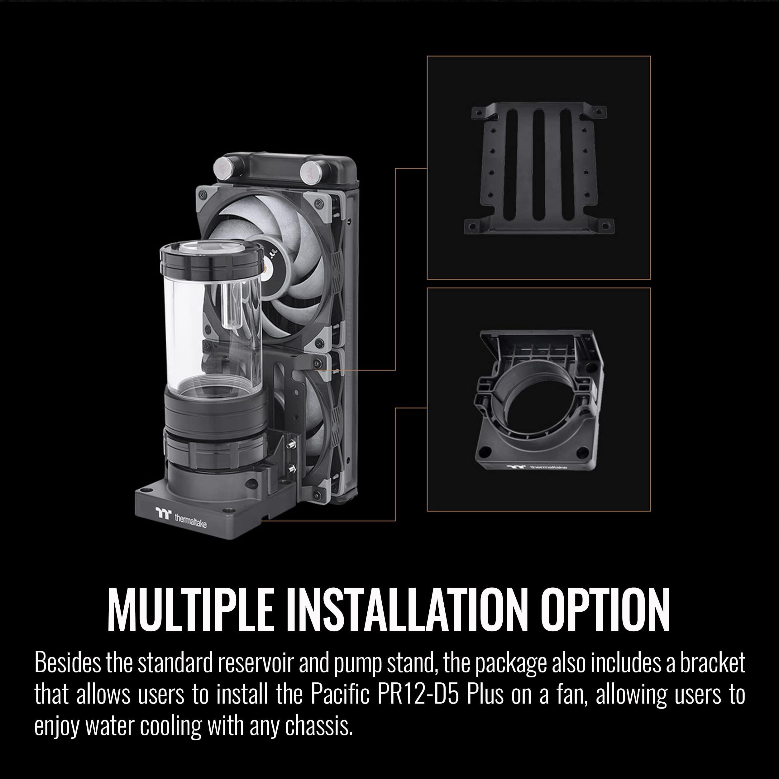 Thermaltake Pacific Diy Pr12-D5 Plus 250Ml 5-Speed Adjustable D5 Pump/Reservoir Combo, 360-Degree Rotary Cap, 16.8 Million Illum